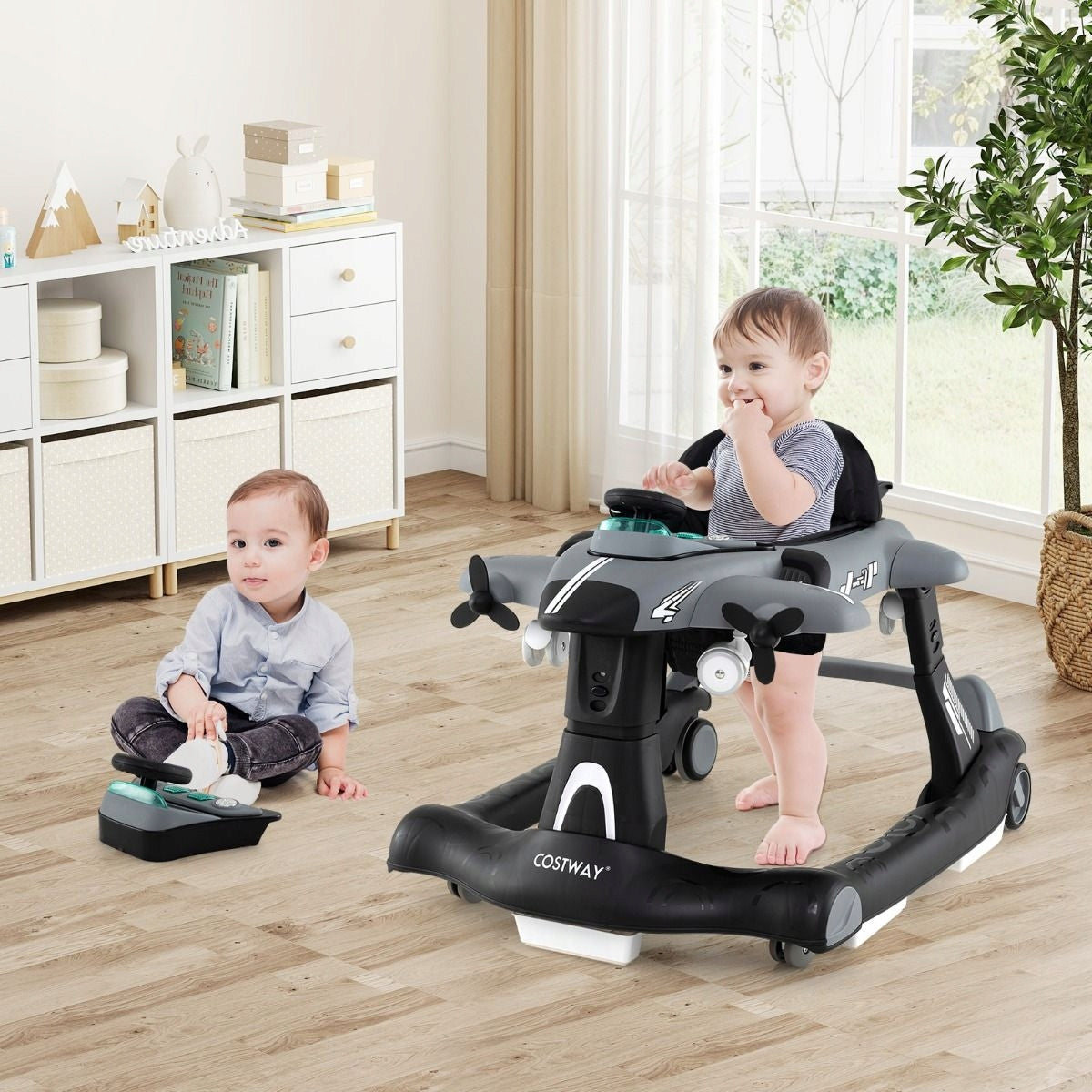 6 in 1 Height Adjustable Baby Walker Folding Walker Black Manufacturer code BC10272GR