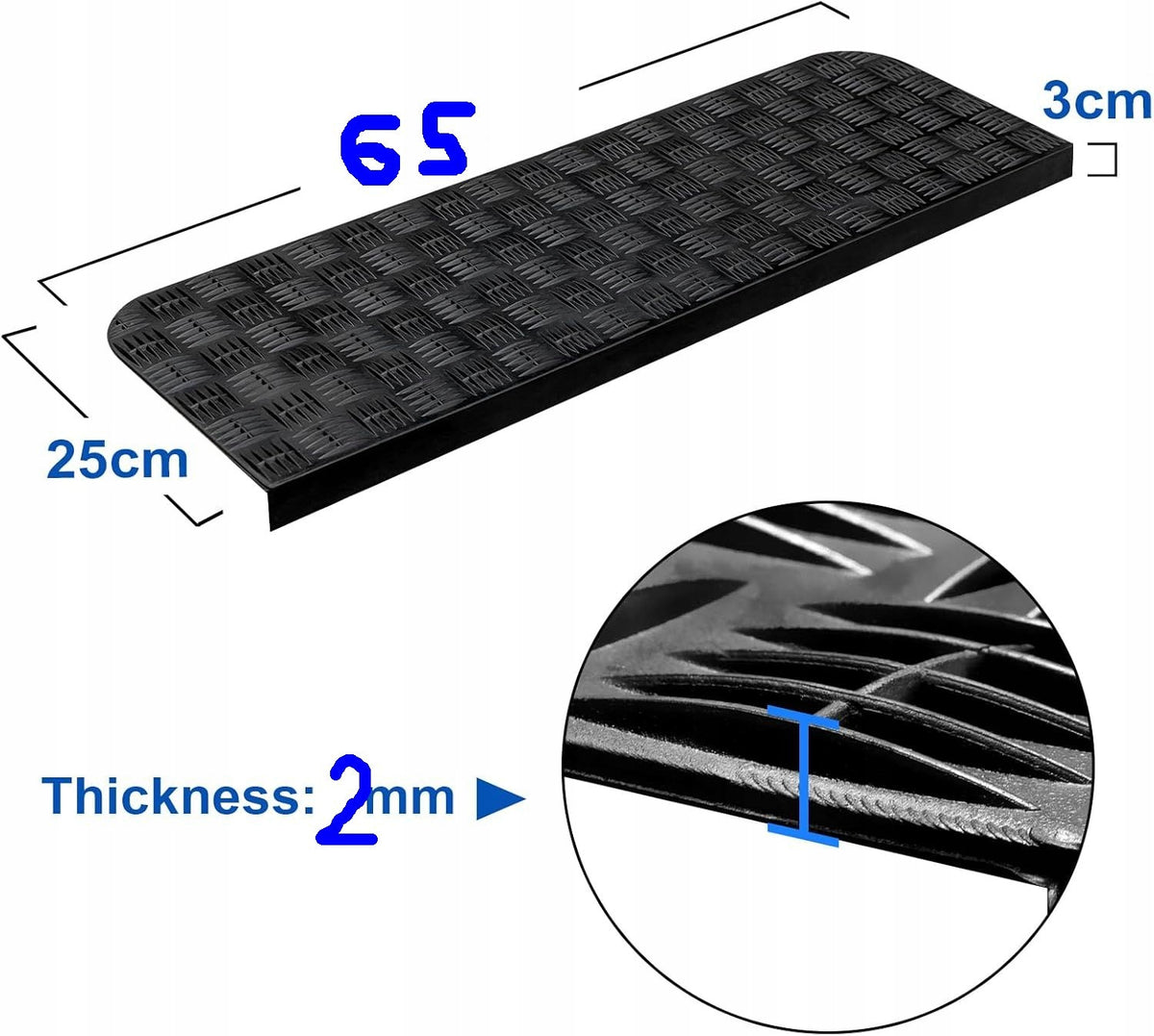 6-piece set of rubber mats for stairs, non-slip mats 65 x 25 cm Brand no brand