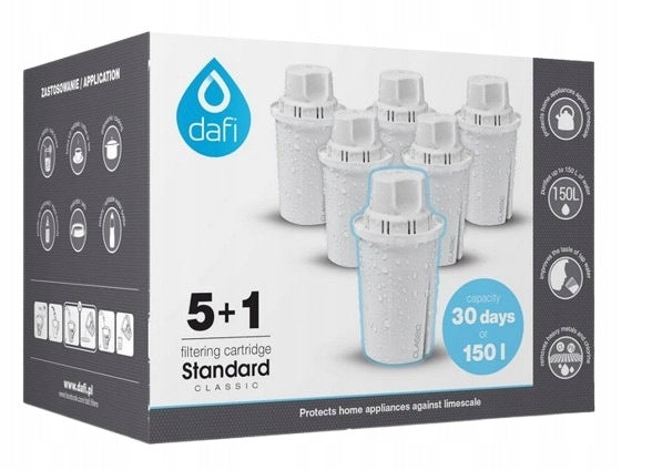6 x CARTRIDGE FILTER for jug DAFI CLASSIC Original Brand Dafi
