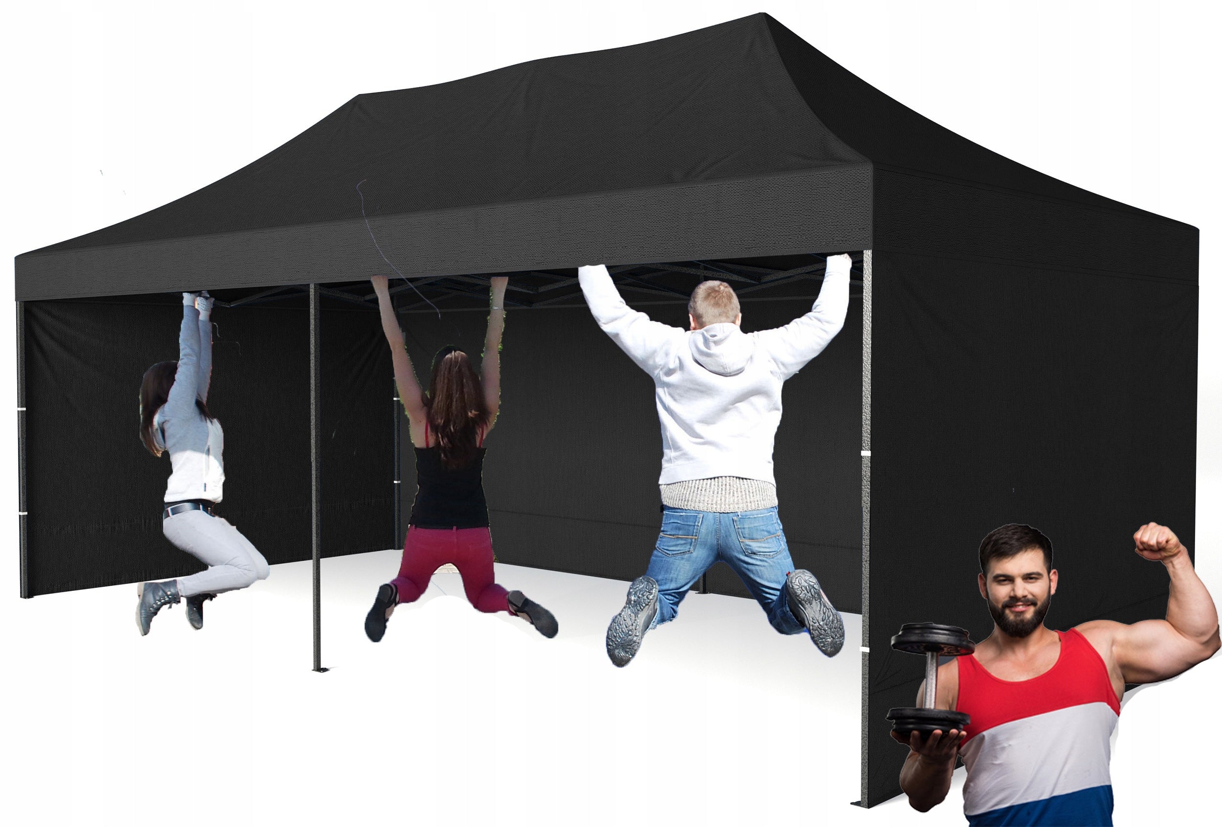 60 KG EXTRA STRONG 3x6 GARDEN TENT COMMERCIAL PAVILION EXPRESS UNFOLDED