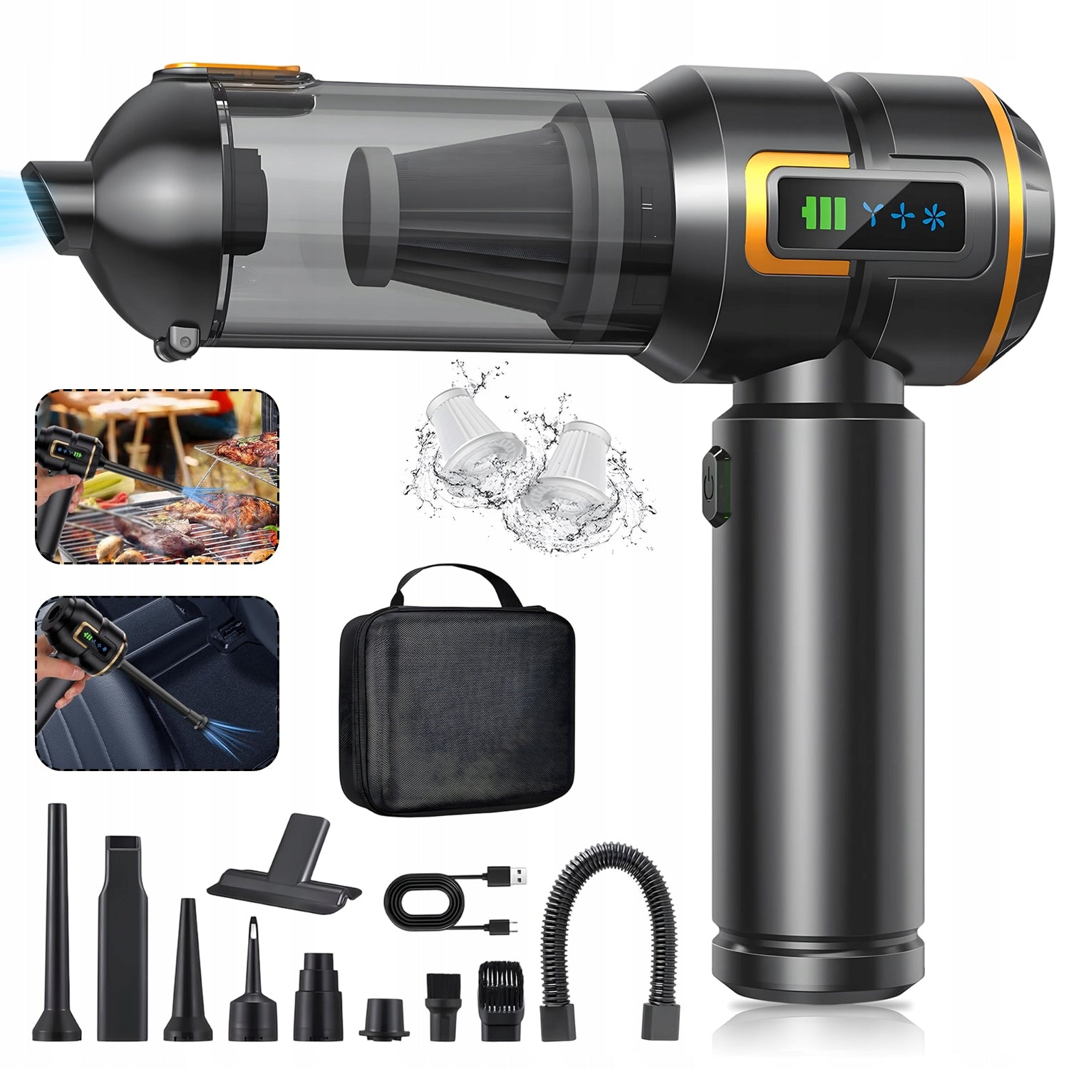 6000MAH HANDHELD VACUUM CLEANER FOR HAIR, CORDLESS VACUUM CLEANER FOR CAR