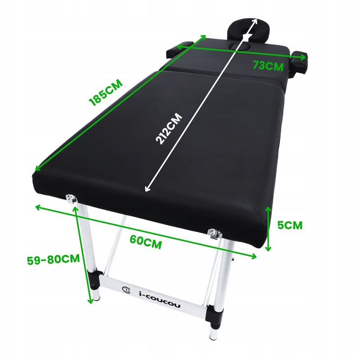Masažinis stalas Fluxar MS-019, juoda, 2 segmentų