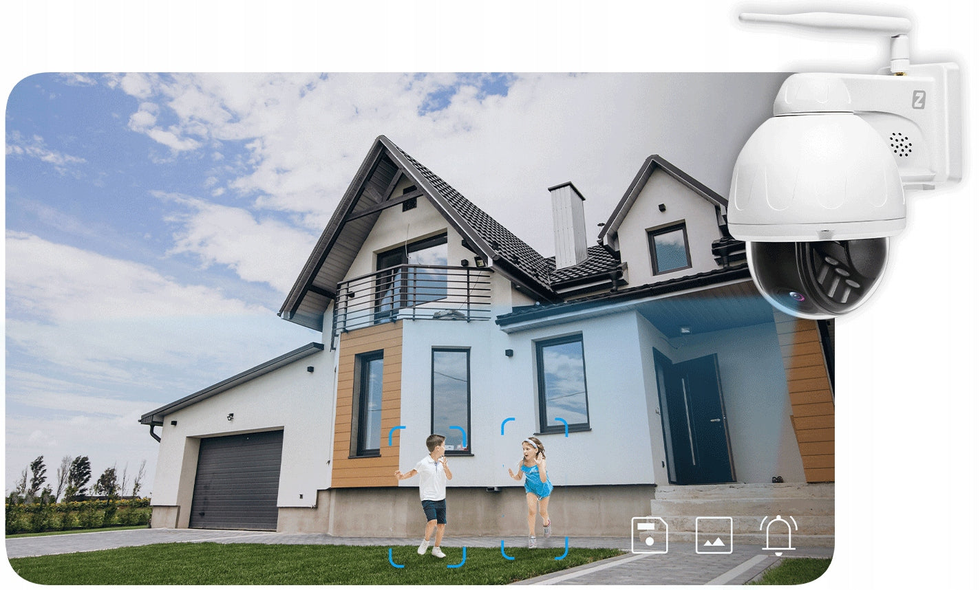 Lauko kamera WiFi, 5 MP, su sukiojama galvute, metalinis korpusas, judesio sekimas, AUDIO, IKPW540V1