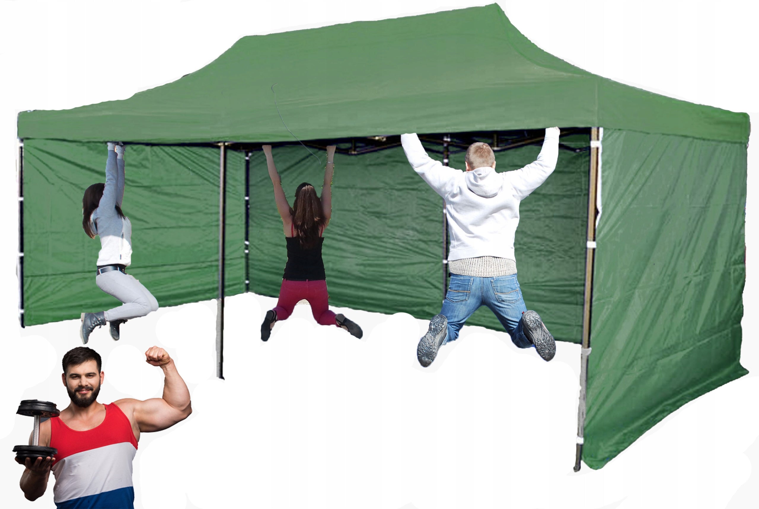 60KG 3x6 EXTRA STRONG GARDEN TENT TRADE PAVILION AUTOMATIC FOLDING