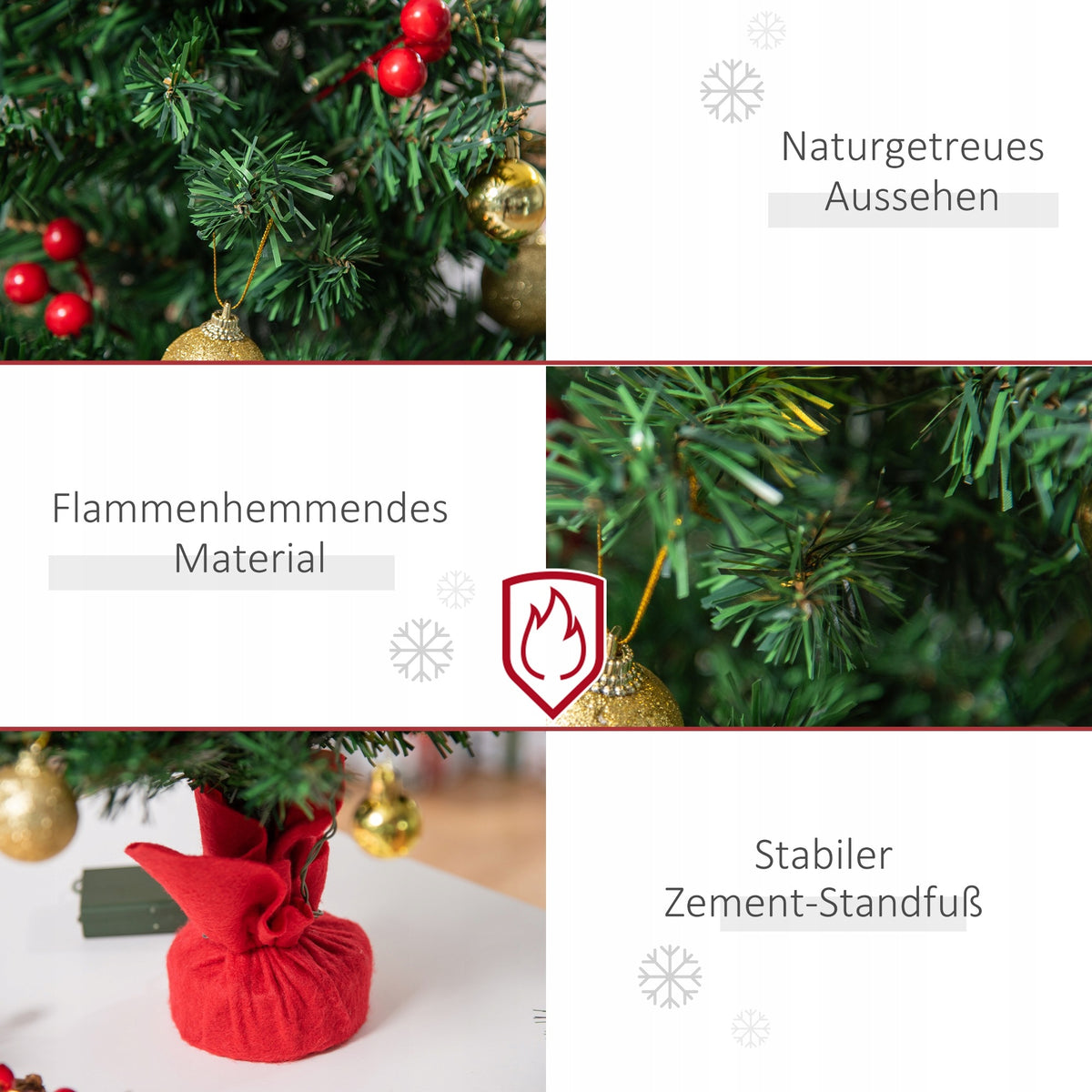 60cm LED Mini Christmas Tree With LEDs Golden Baubles & Holly Berries Packaging status original