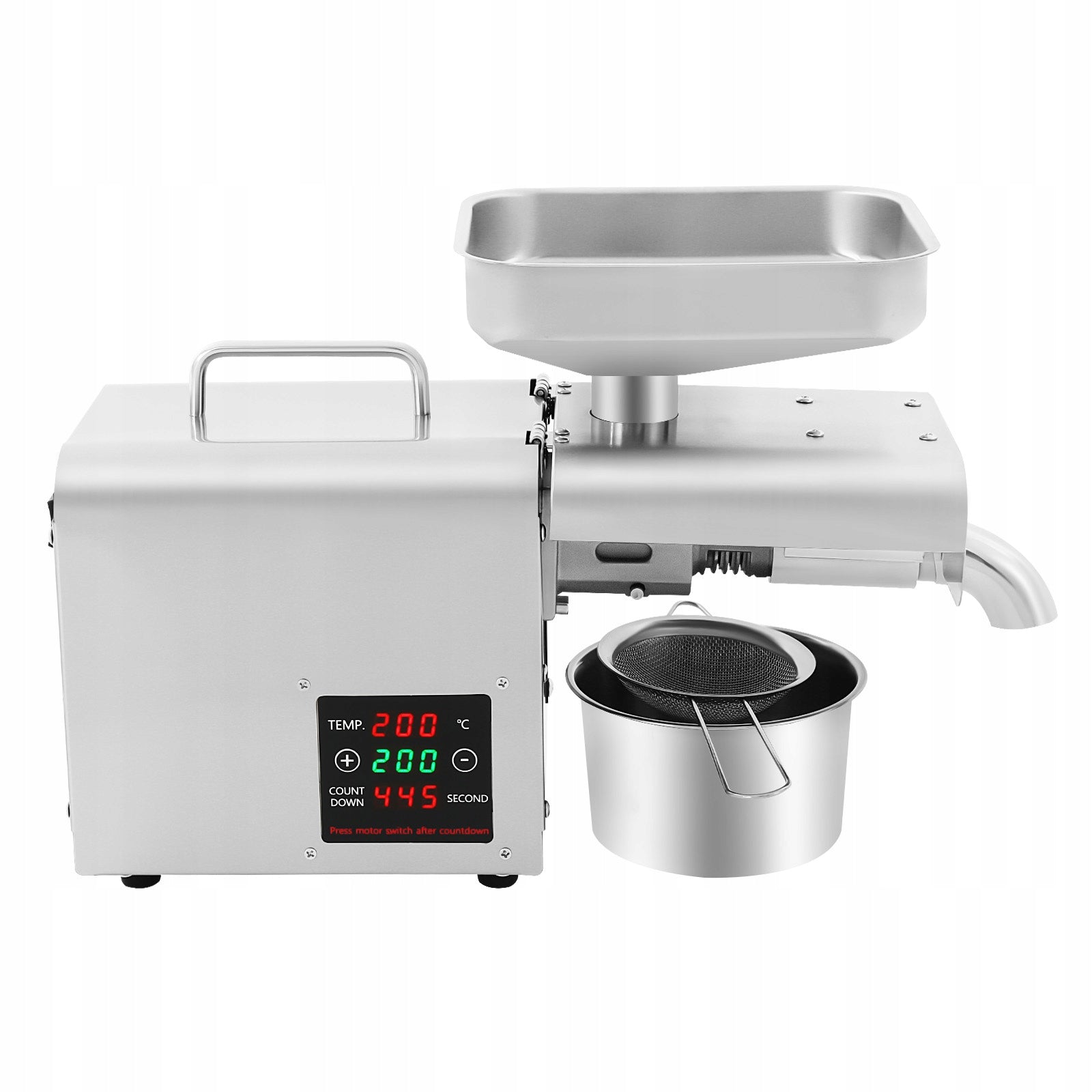 610W ELECTRIC OIL PRESS MACHINE, HOT & COLD PRESS OIL PRESS MACHINE-SILVER