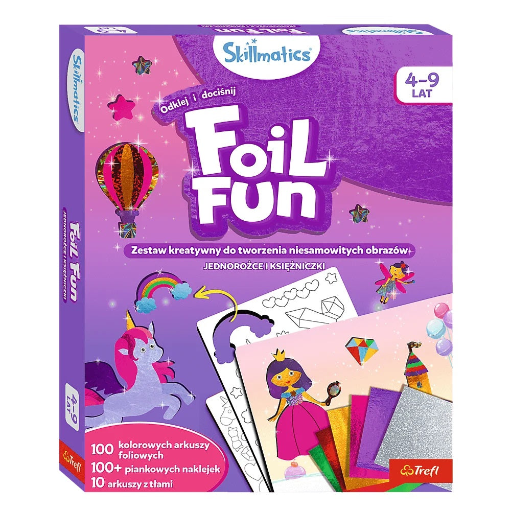 62602 SKILLMATICS FOIL FUN CREATIVE SET ONE-PIECES AND PRINCESSES TREFL