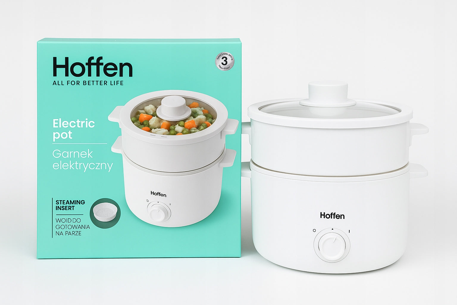660 Electric pot Hoffen 1000 W with steaming function