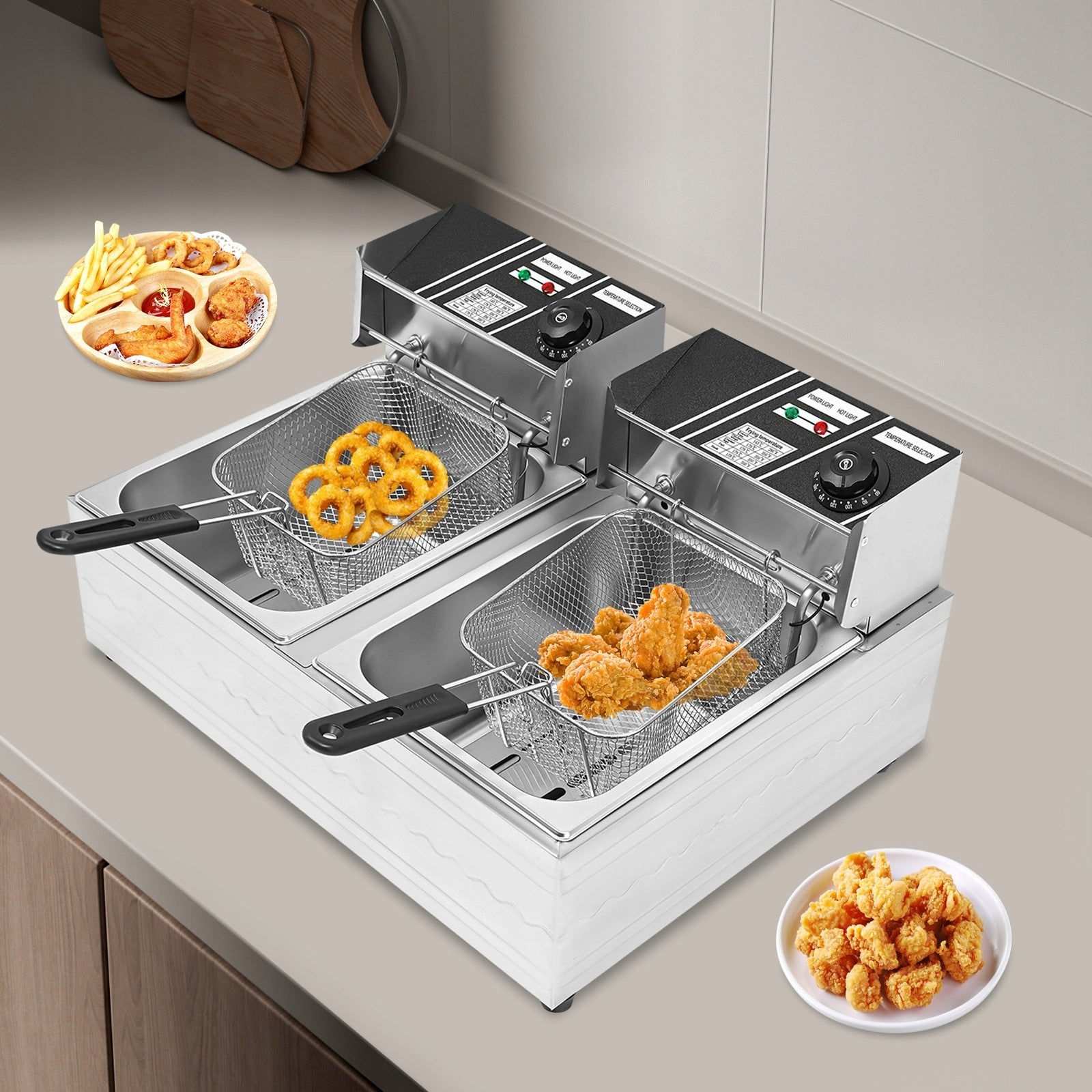 6L+6L EF-82 Commercial Fryer Large Area Fryer Electric Fryer 2.5KW+2.5KW Manufacturer code JJFTZB-000400EU