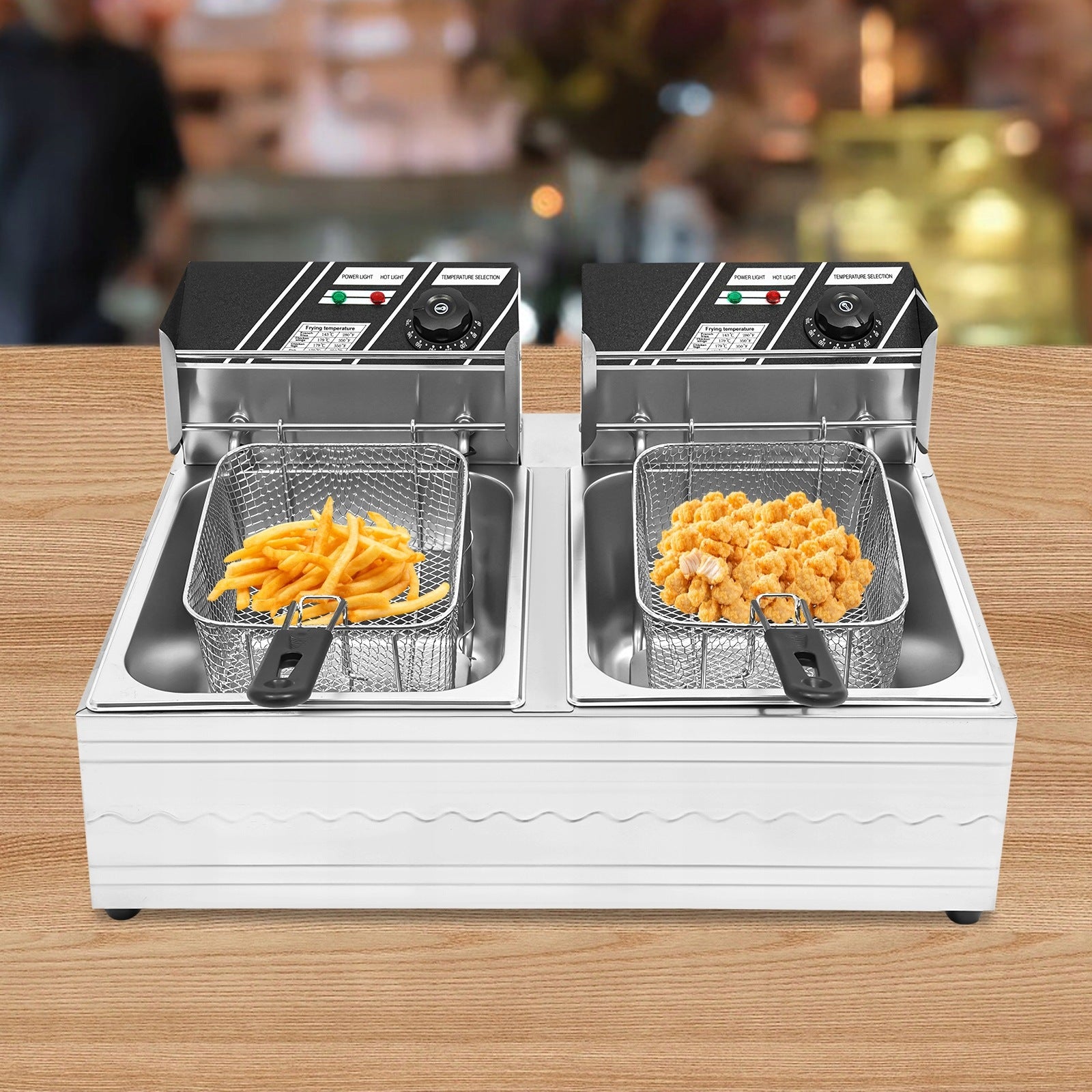 6L+6L EF-82 Commercial Fryer Large Area Fryer Electric Fryer 2.5KW+2.5KW Packaging status original