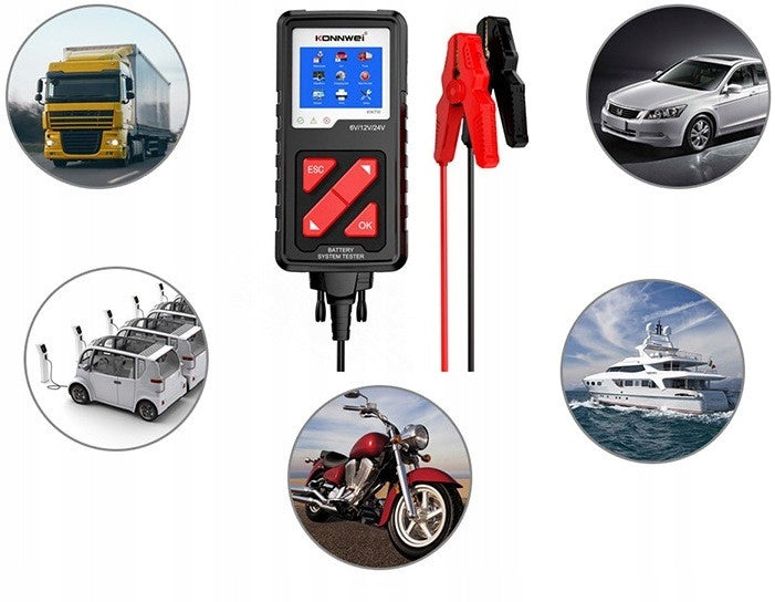 6V 12V 24V 2-220AH BATTERY TESTER Brand Konnwei