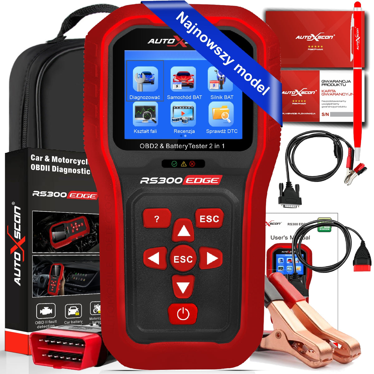 6V/16V ACCUMULATIVE TESTER + OBDII DIAGNOSTICS 2in1 Brand AutoXscan