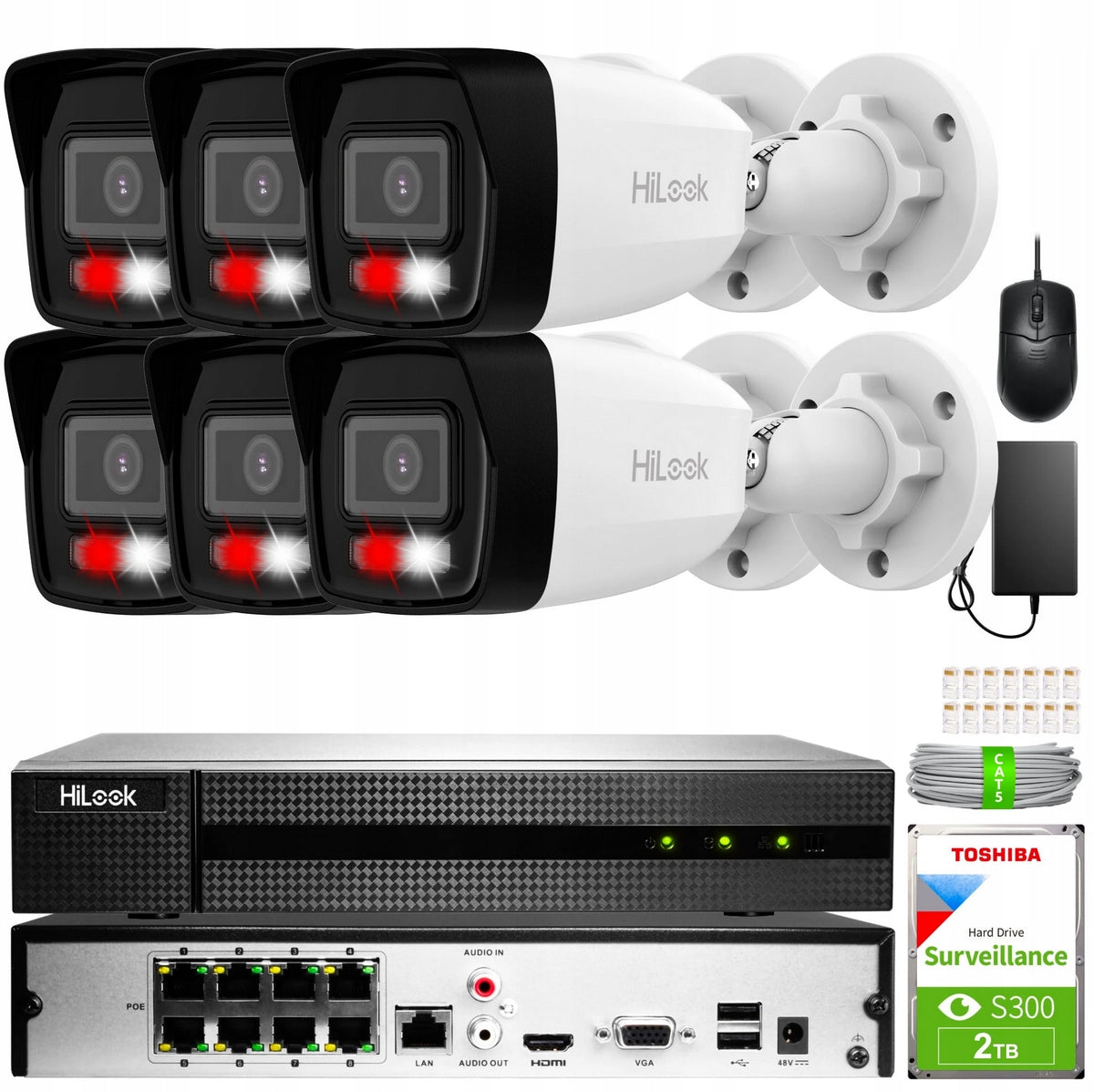 6X IPCAM-B6-30DL 6MPX MONITORING KIT HILOOK DETECTION APPLICATION