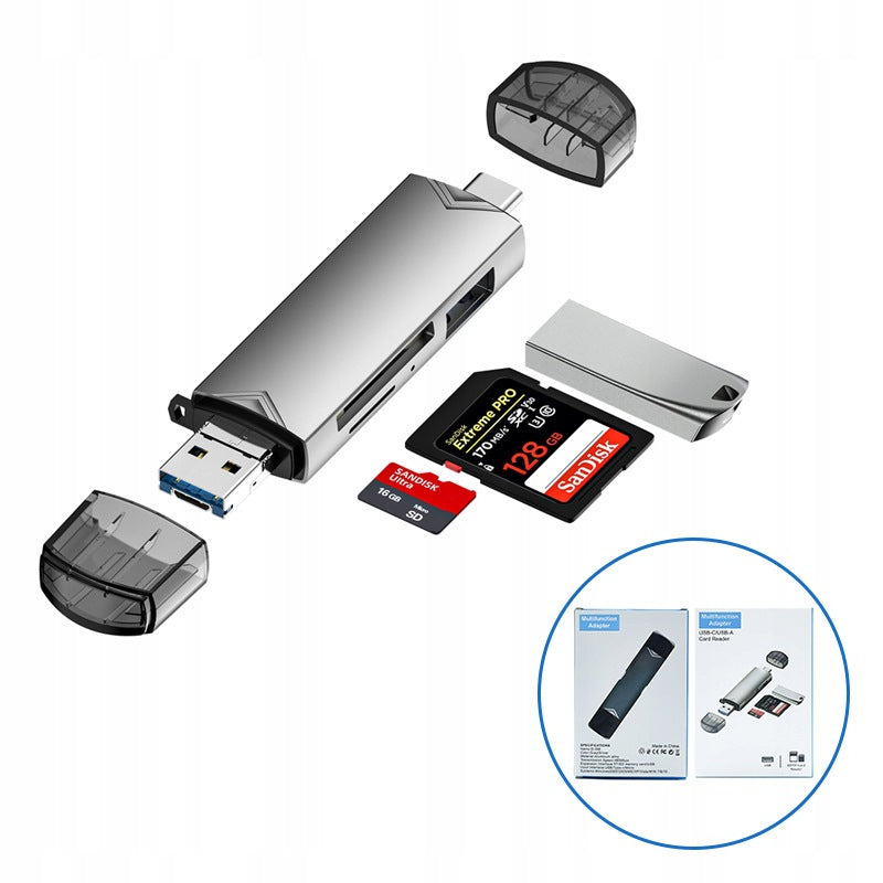 6in1 CARD READER USB USB-C SD MicroSD ADAPTER