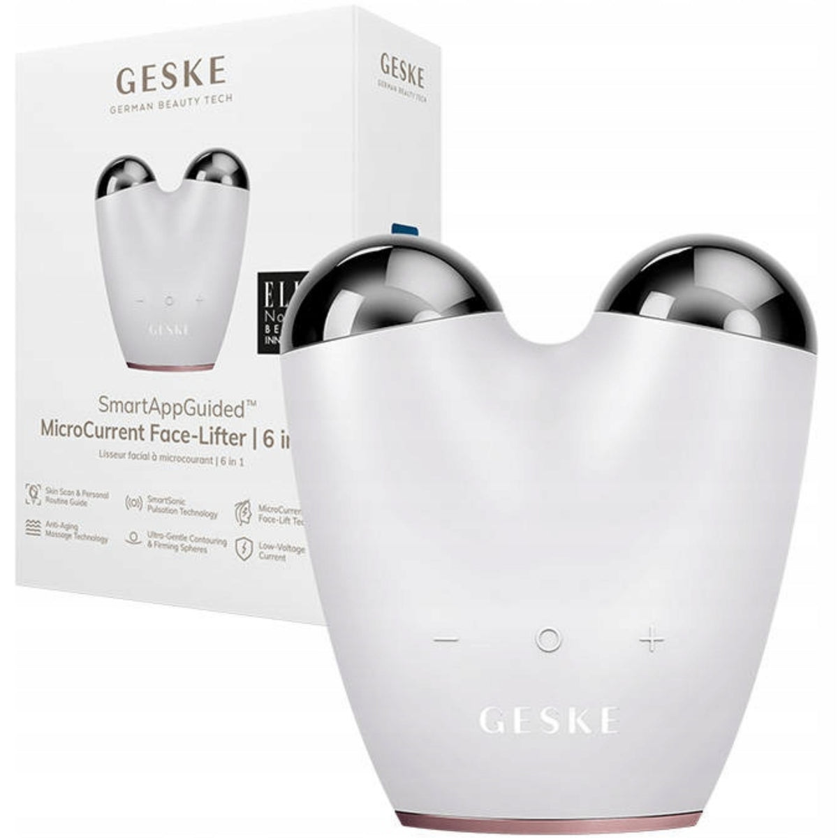 6in1 Waterproof Microcurrent Face Lift Massager with Geske App