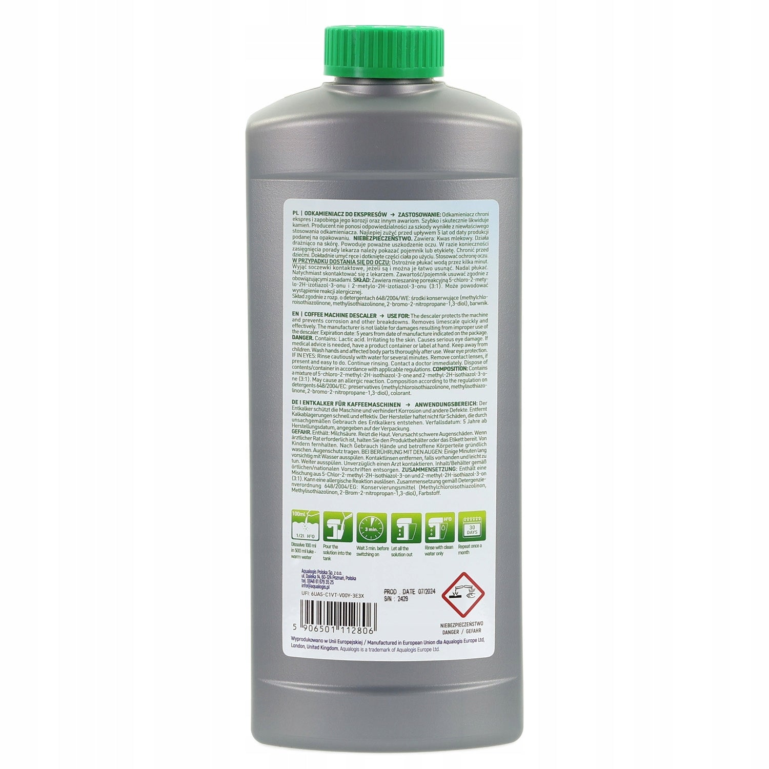 6x Filter for Delonghi AL-S002 + Descaler Verde 1L Number of pieces per package 6 pcs