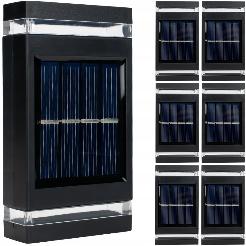 6x LED SOLAR LAMP FOR GARDEN Gazebo WALL LED GARDEN WALL LAMP UP-BOTTOM