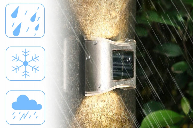 6x METAL LED LAMP DECORATIVE SOLAR WALL LAMP OUTDOOR DUSK SENSOR Main material aluminum