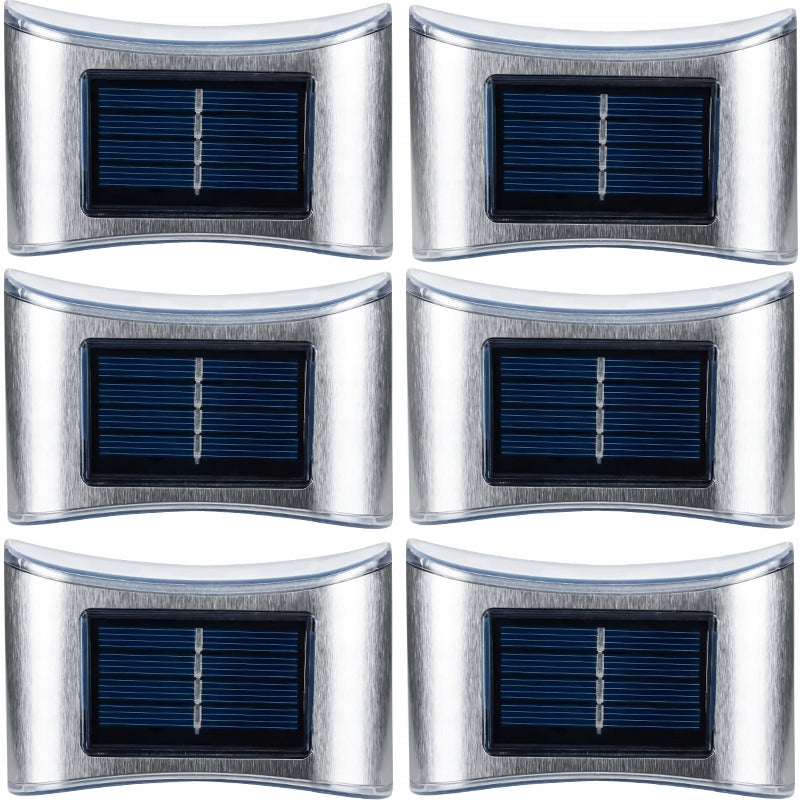 6x METAL LED LAMP DECORATIVE SOLAR WALL LAMP OUTDOOR DUSK SENSOR