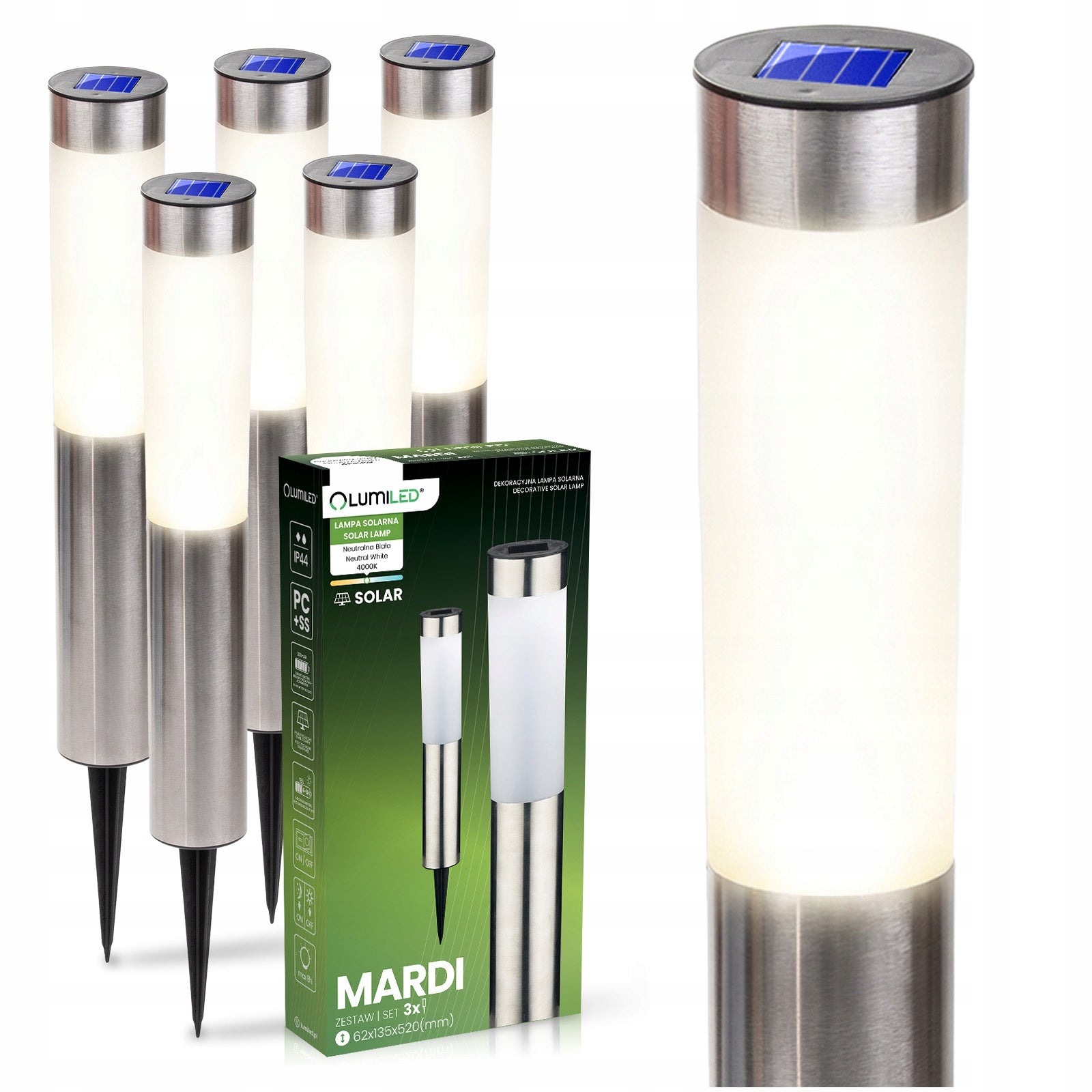 6x Solar Garden Lamp LED Punched Outdoor Decorative Garden Post