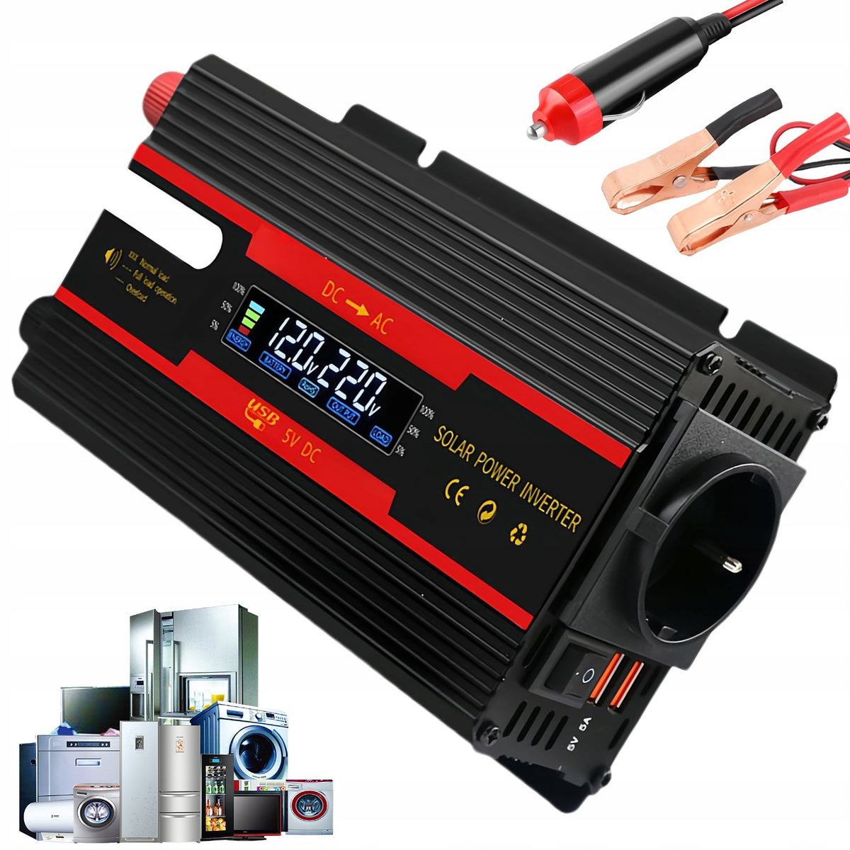 700W CAR INVERTER WITH INTELLIGENT LCD VOLTAGE DETECTION CHIP