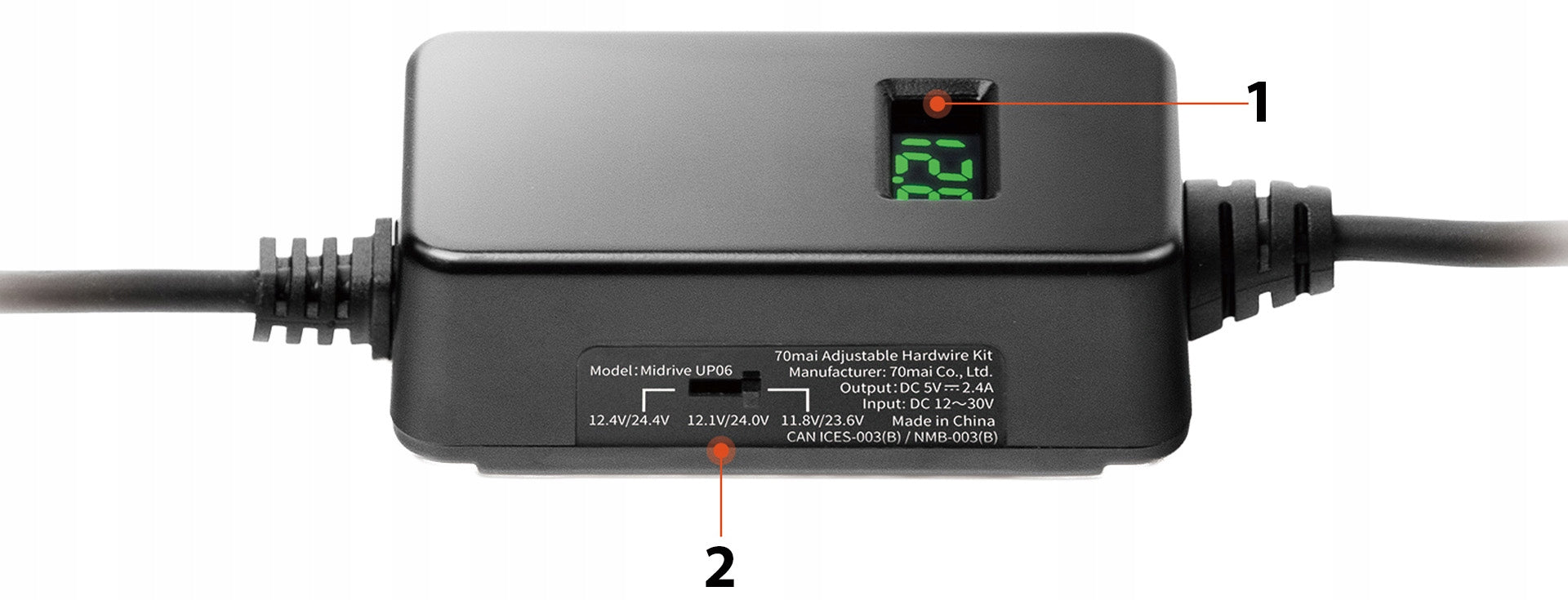 70mai Hardwire Kit UP06 PARKING MODE POWER SUPPLY for Car Cameras Brand 70mai