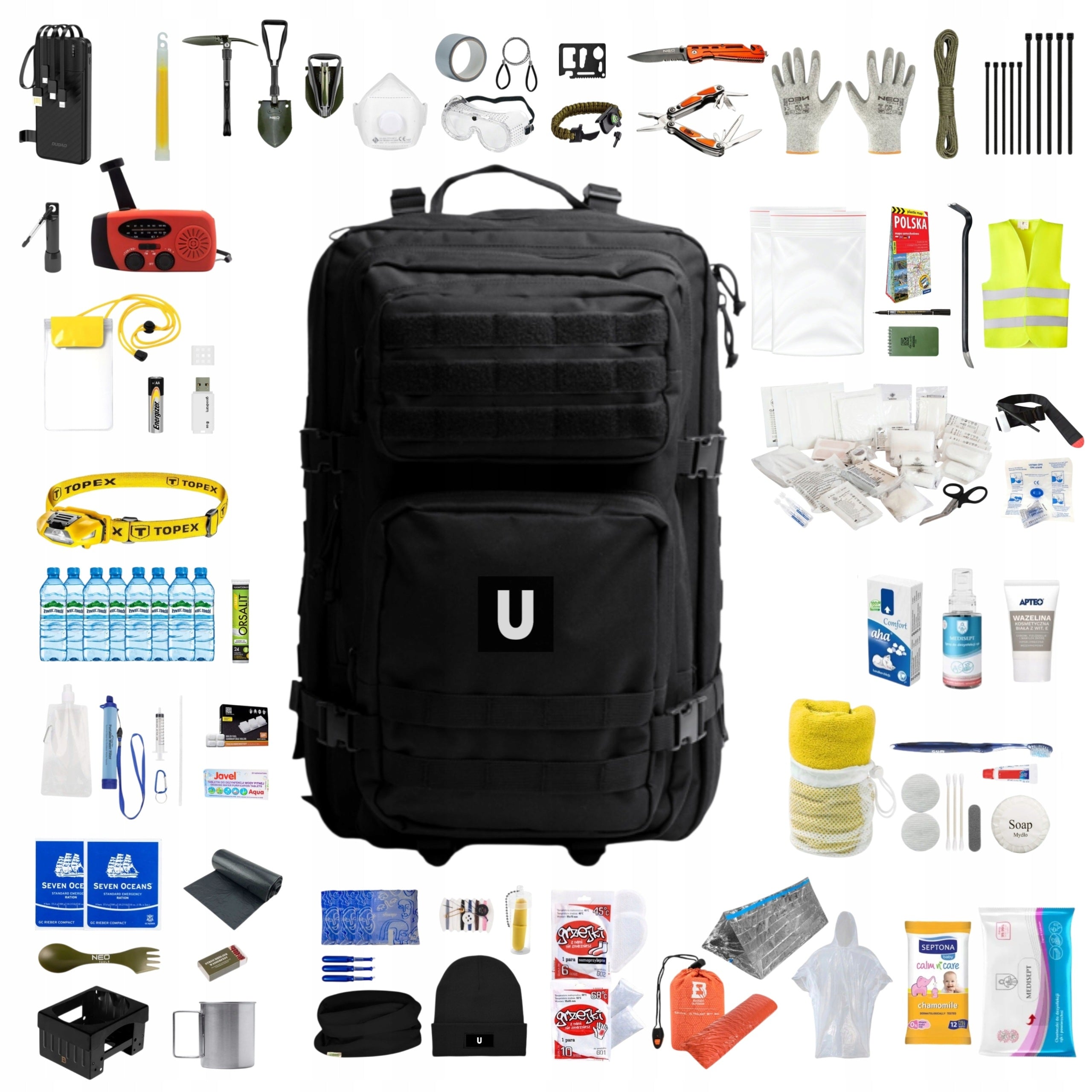 72H Emergency Backpack with Tactical Equipment