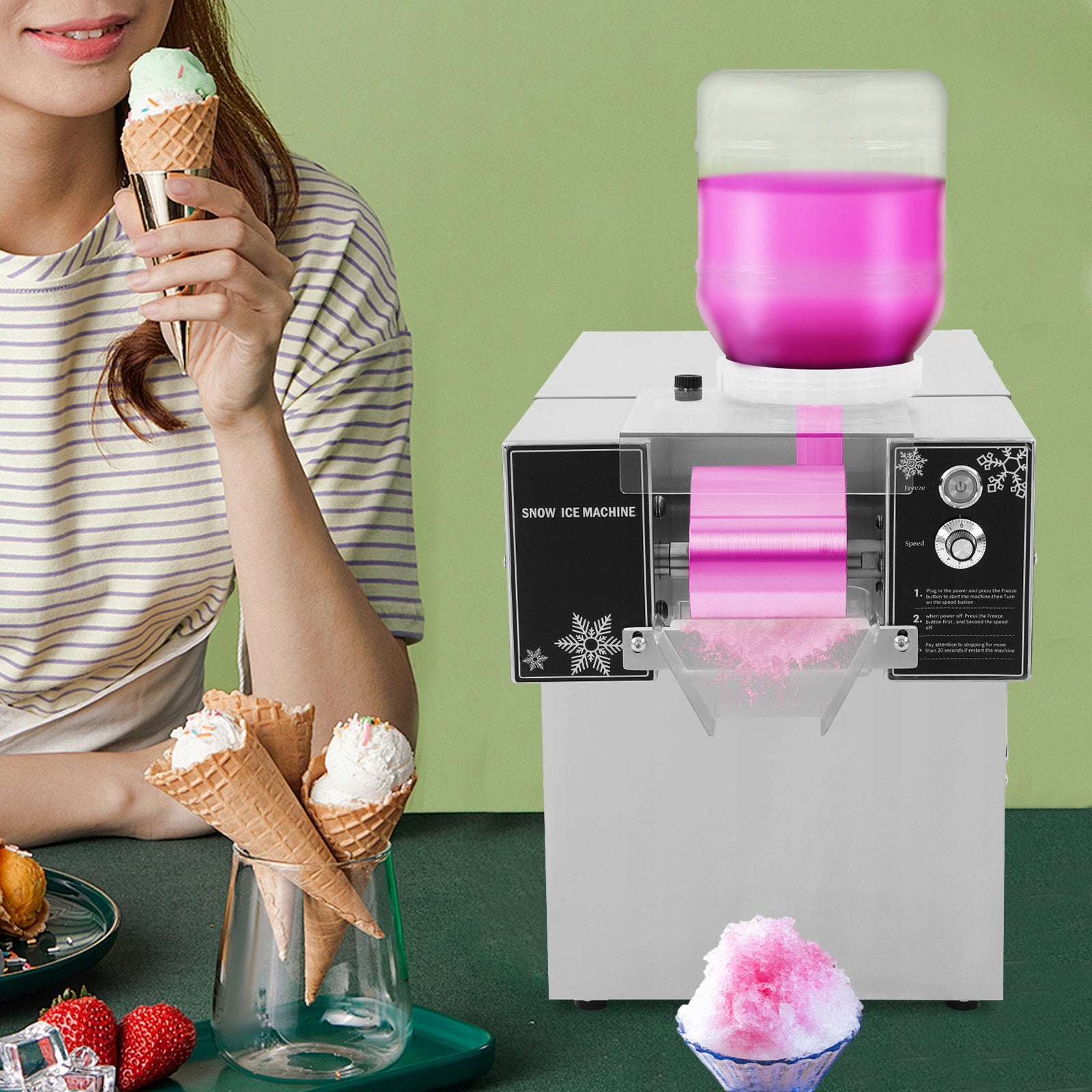 750W 5L Commercial Snowflake Ice Maker Electric Snow Ice Machine Manufacturer code s935