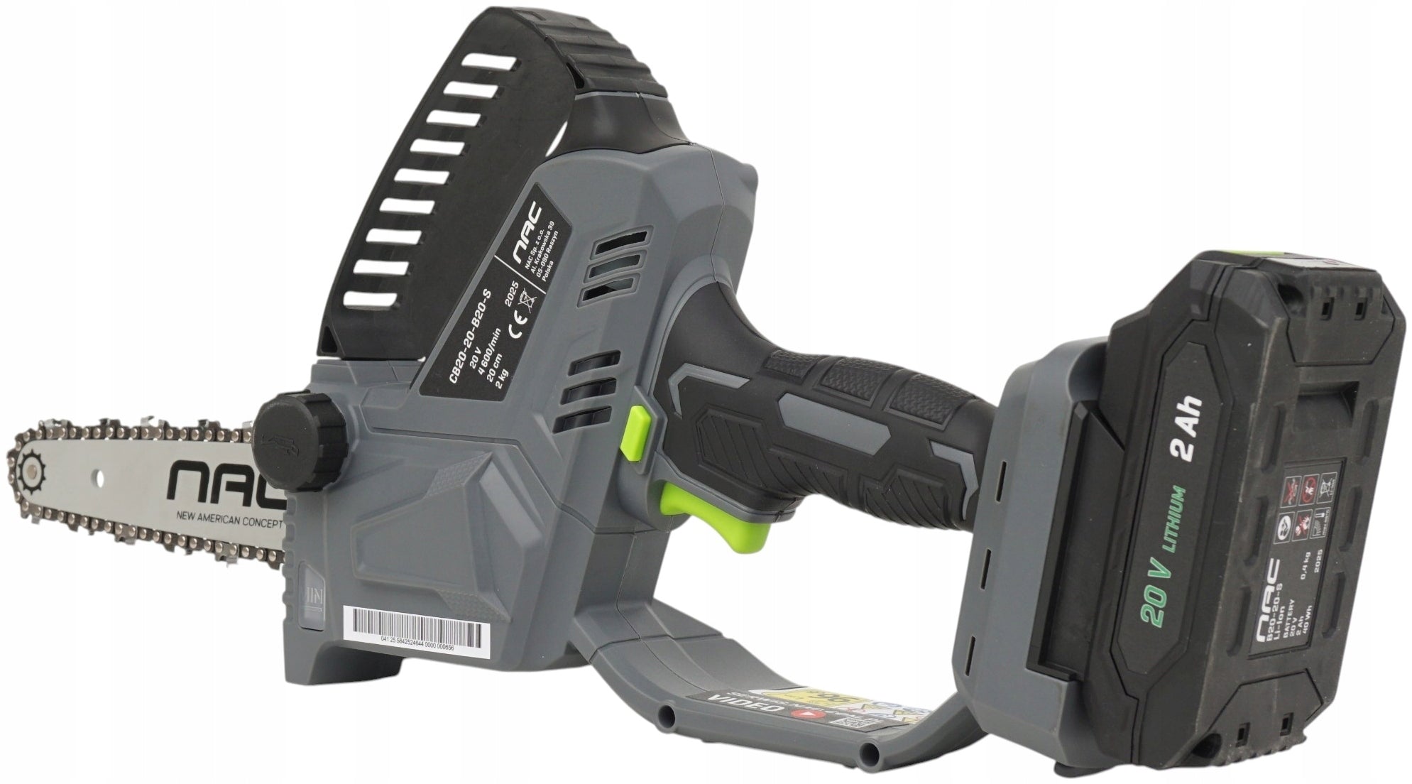 8" CORDLESS CHAINSAW WITH BATTERY AND CHARGER NAC 20V Brand NAC
