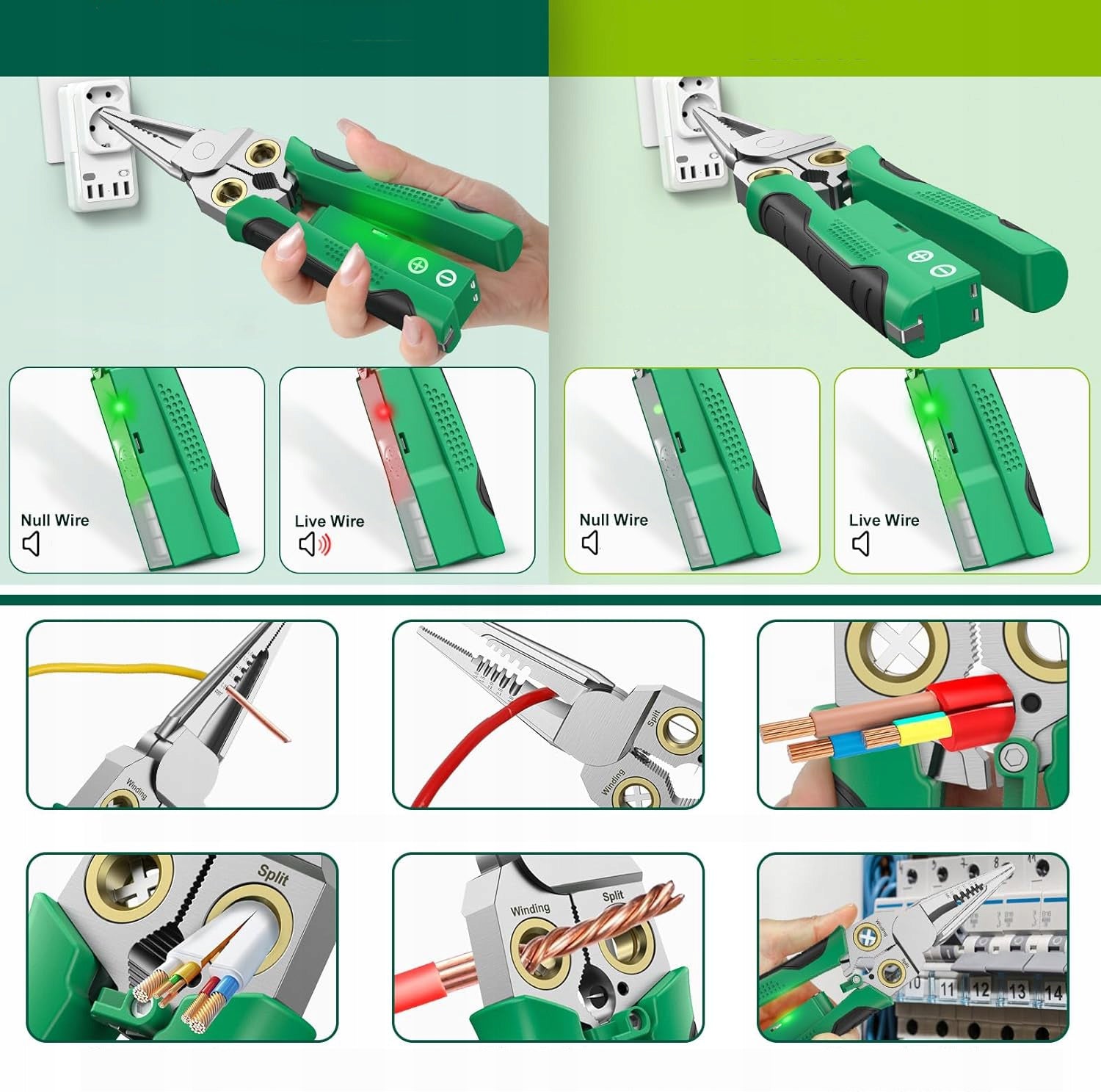 8 IN 1 ELECTRICIAN MULTIFUNCTION PLIERS INSULATION PULLING PLIERS Manufacturer code Narzędzia wielofunkcyjne