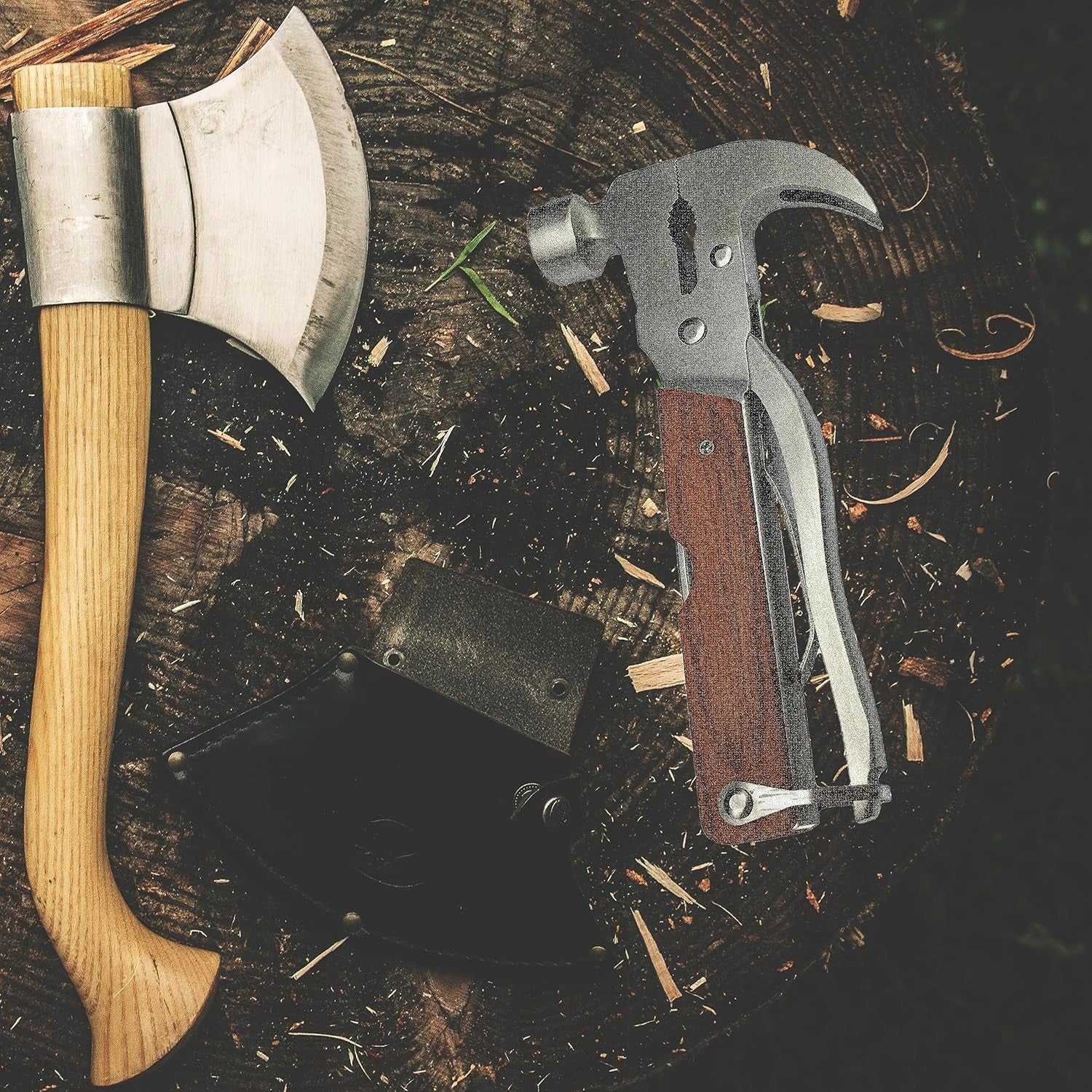 8 IN 1 MULTIFUNCTION HAMMER 16X9X3 CM FOLDING KNIFE MADE OF STEEL AND WOOD Manufacturer code 0037332118059