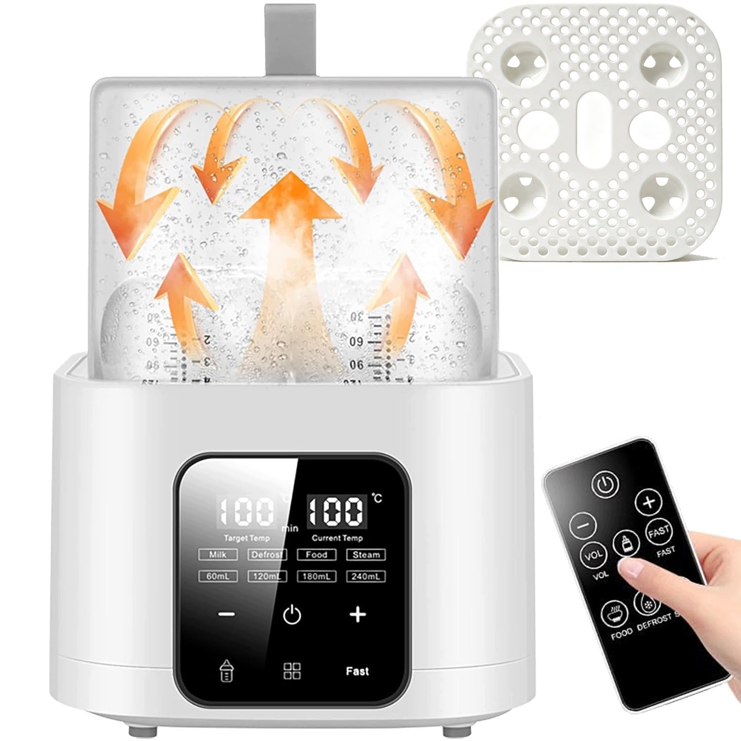 8 In 1 Bottle Warmer Sterilizer For 4 Bottles Constant Temp Remote Control