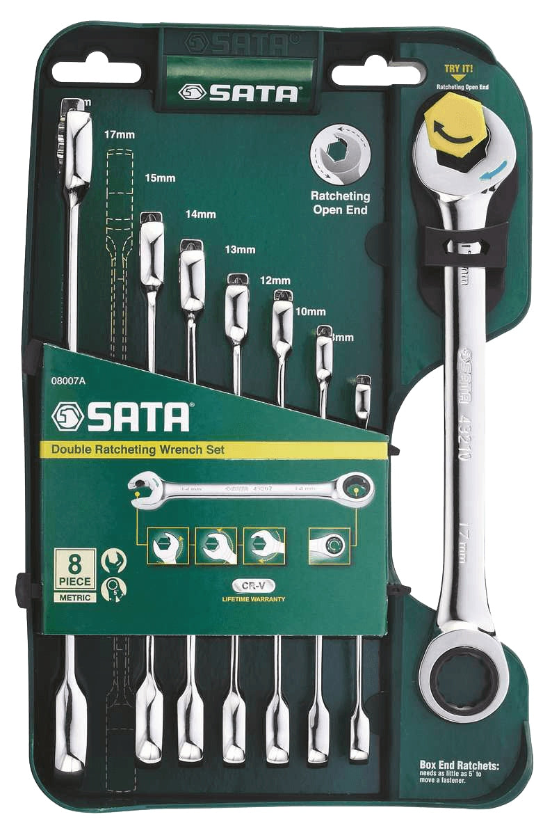 8-PIECE COMBINATION SPANNER WITH RATCHET SATA 08007A Brand SATA