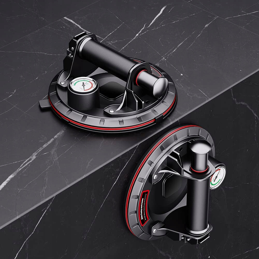 8" VACUUM SUCTION CUP FOR GRANITE TILES WITH PRESSURE GAUGE PUMP 200KG EAN (GTIN) 5906601610035
