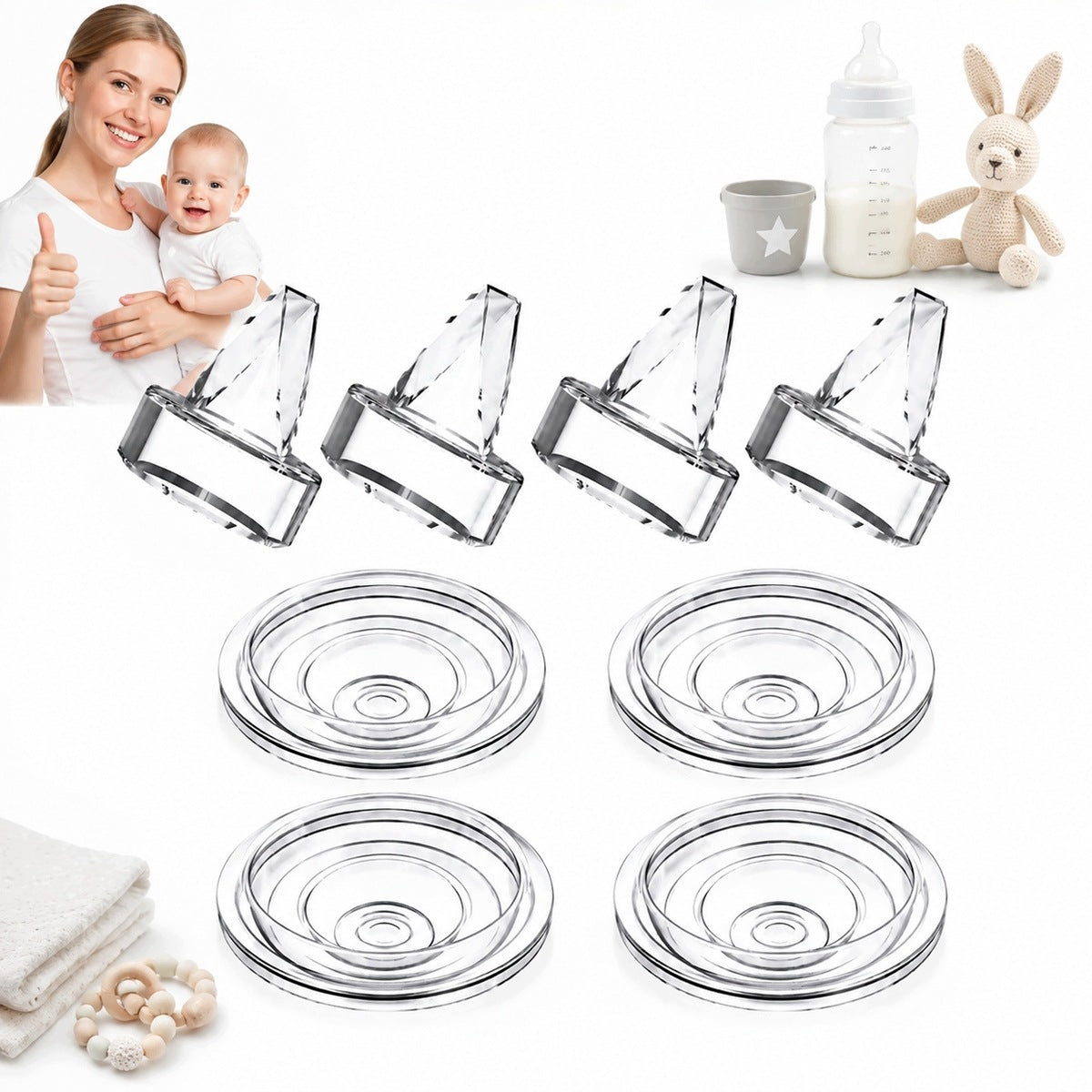 8 VALVE DIAPHRAGMS FOR SHELL BREAST PUMP S9 S12 S9PRO S12PRO
