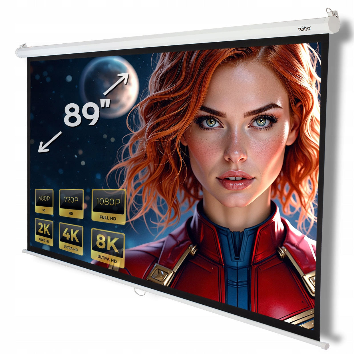 89 Inch 180X135 Wall Mounted Projection Screen - Ceiling Manual for Projector
