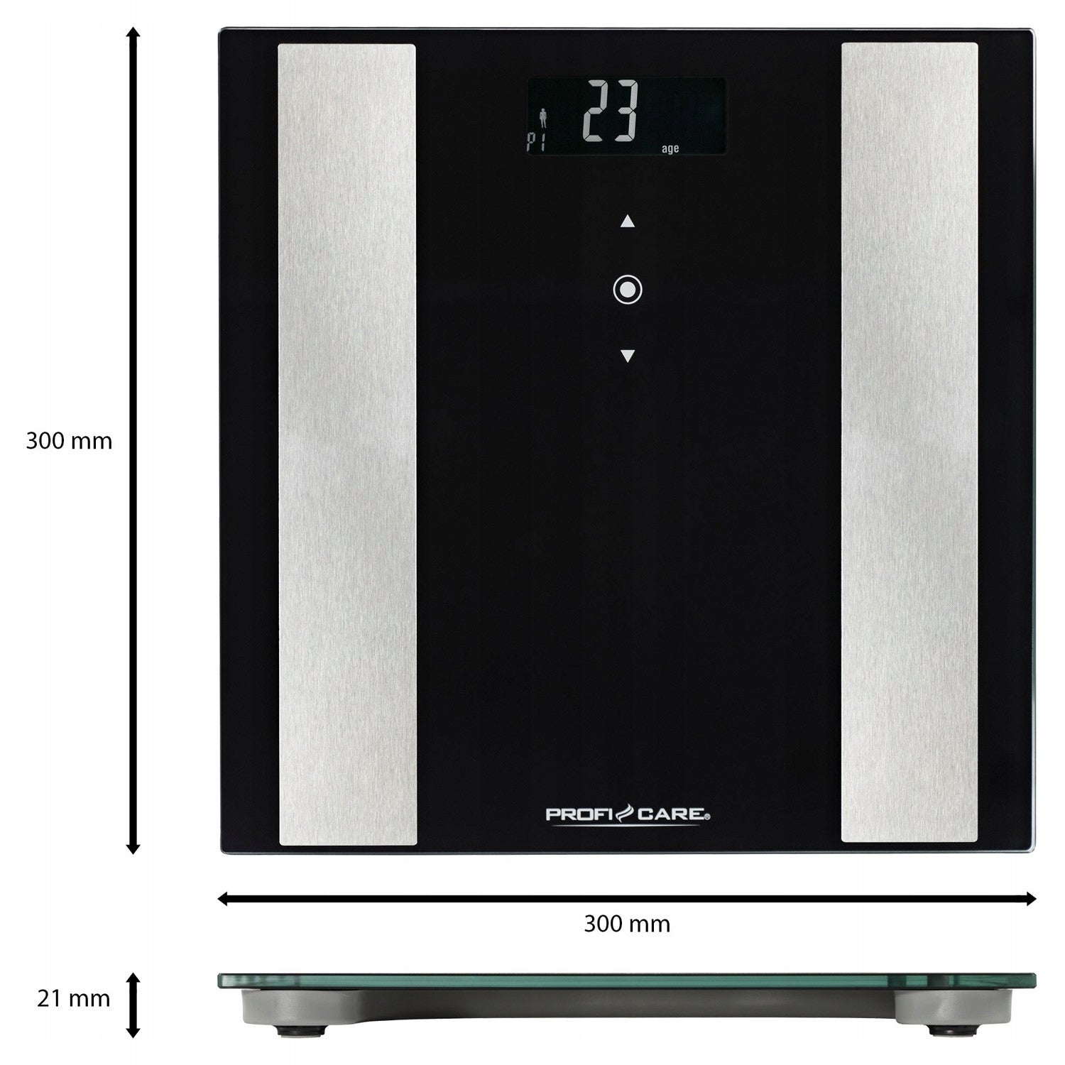 8IN1 ANALYTICAL BATHROOM SCALE PROFICARE PC-PW FA Housing material glass
