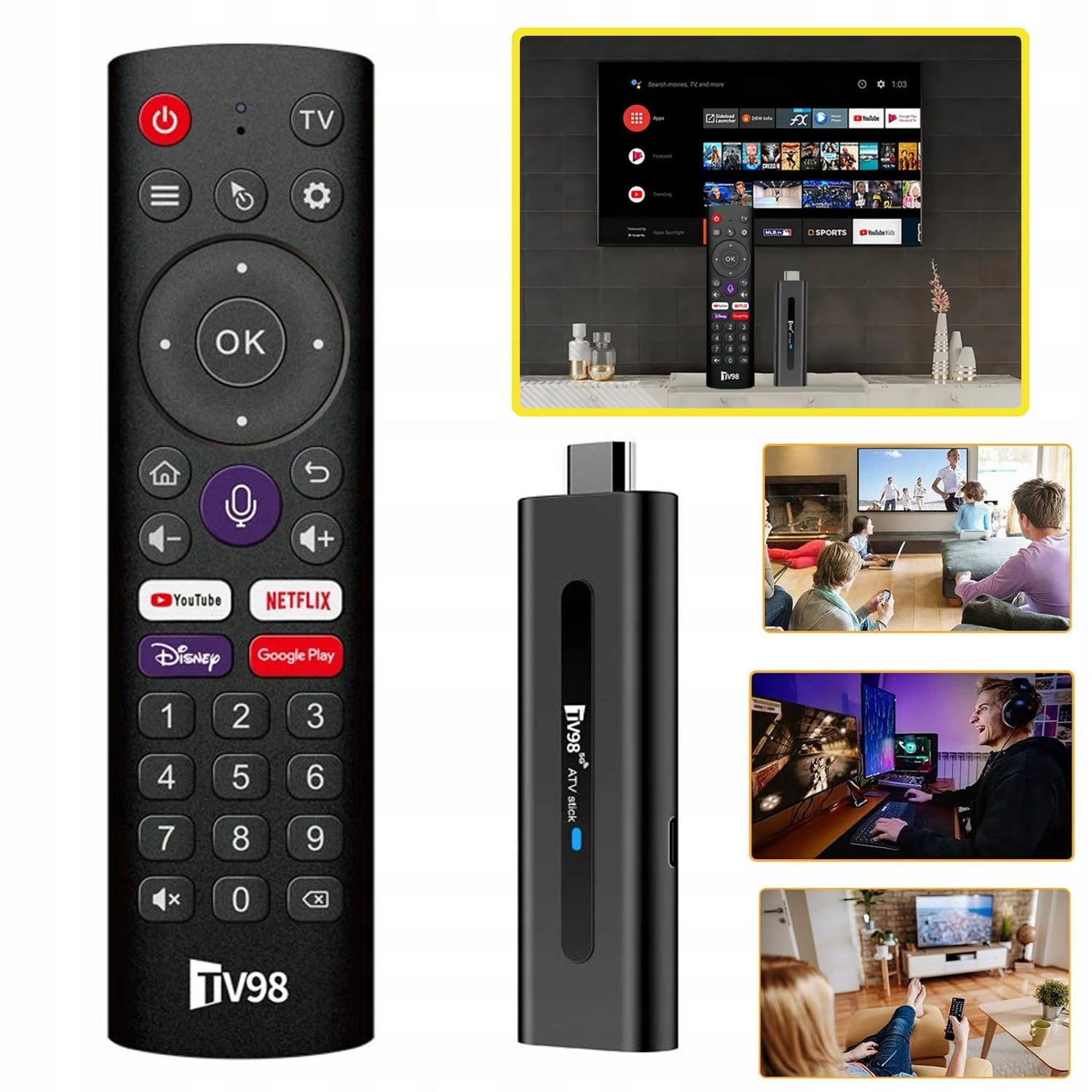 8K MEDIA PLAYER ANDROID ADAPTER 14 SMART TV STICK BOX WIFI