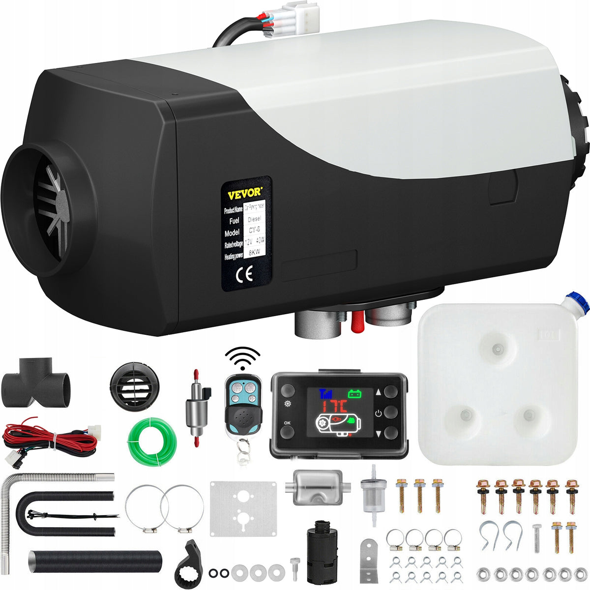 8KW Heater With Tank 10L Remote Control And Silencer
