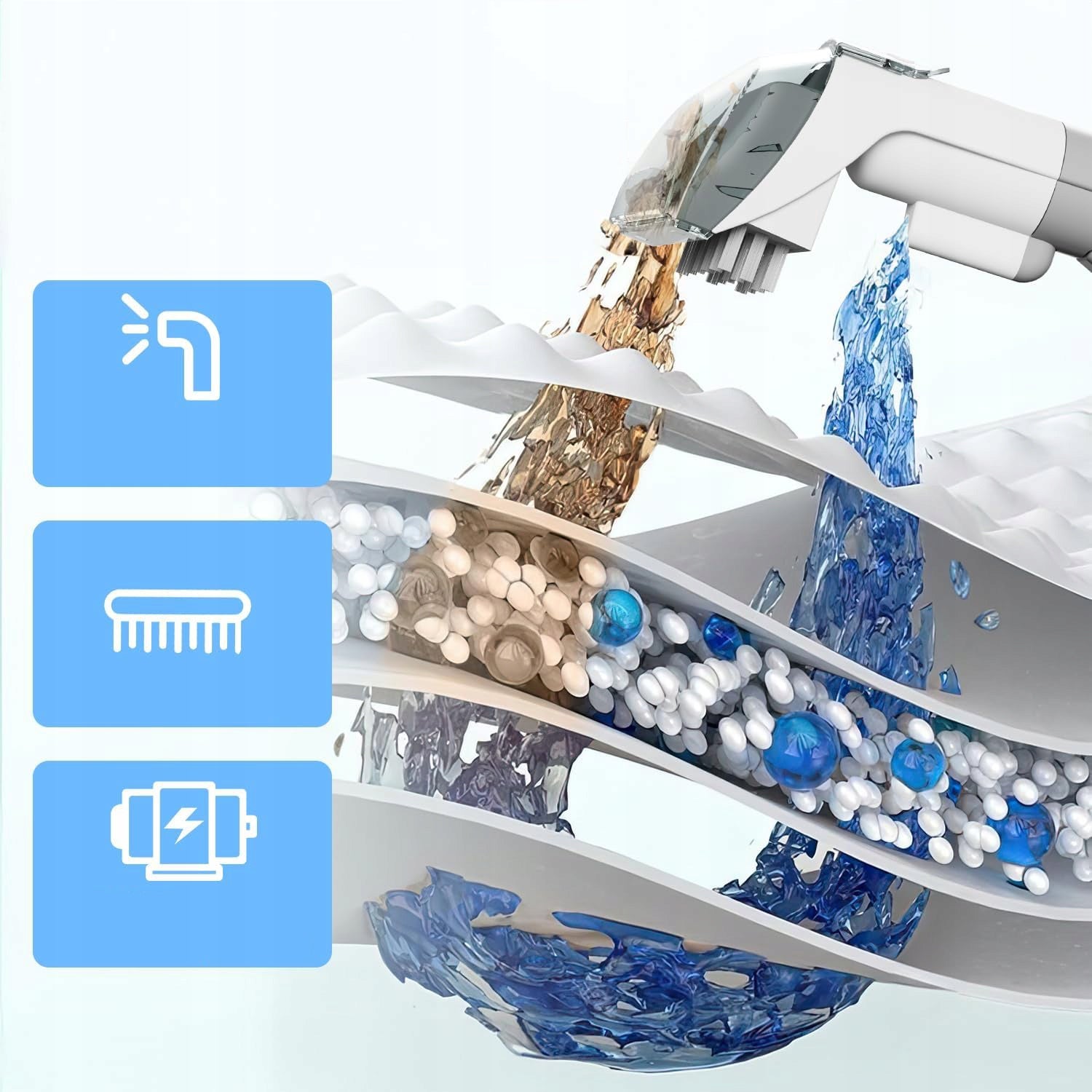 8L WASHING VACUUM CLEANER FOR UPHOLSTERY CARPETS PROFESSIONAL TWO TANKS Clean water tank capacity 1.8 l