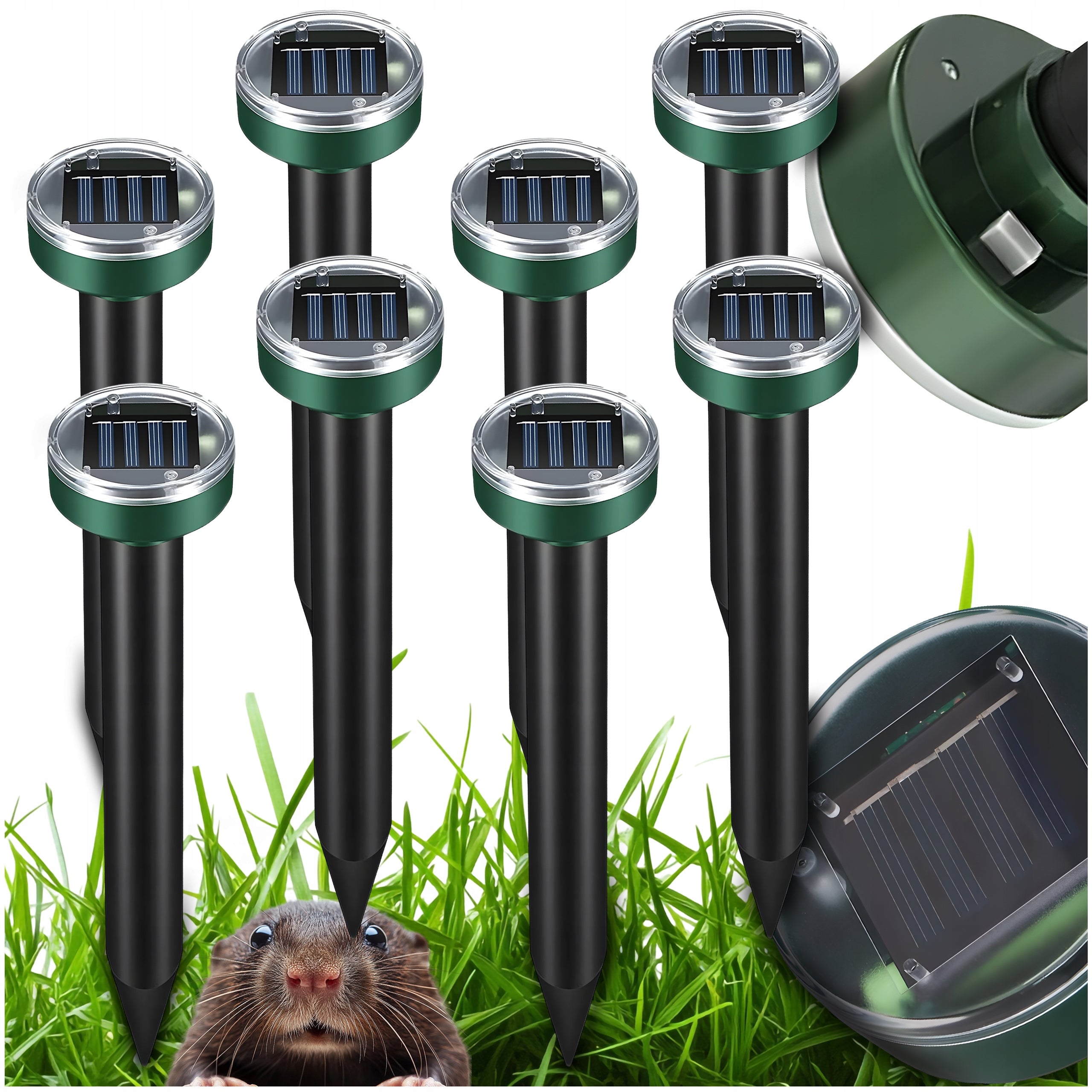 8X STRONG MOLE REPELLENT MICE VOLES MARTENS SOLAR RODENTS 6800m²