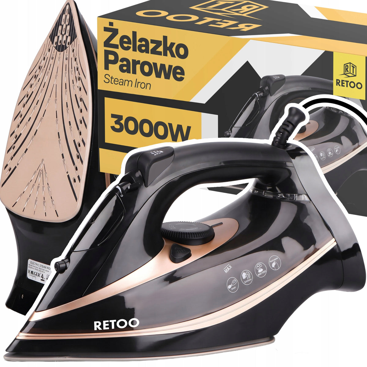 8in1 STEAM IRON HIGH POWER 2600W CERAMIC ANTI-CALC ANTI-DRIP COATING