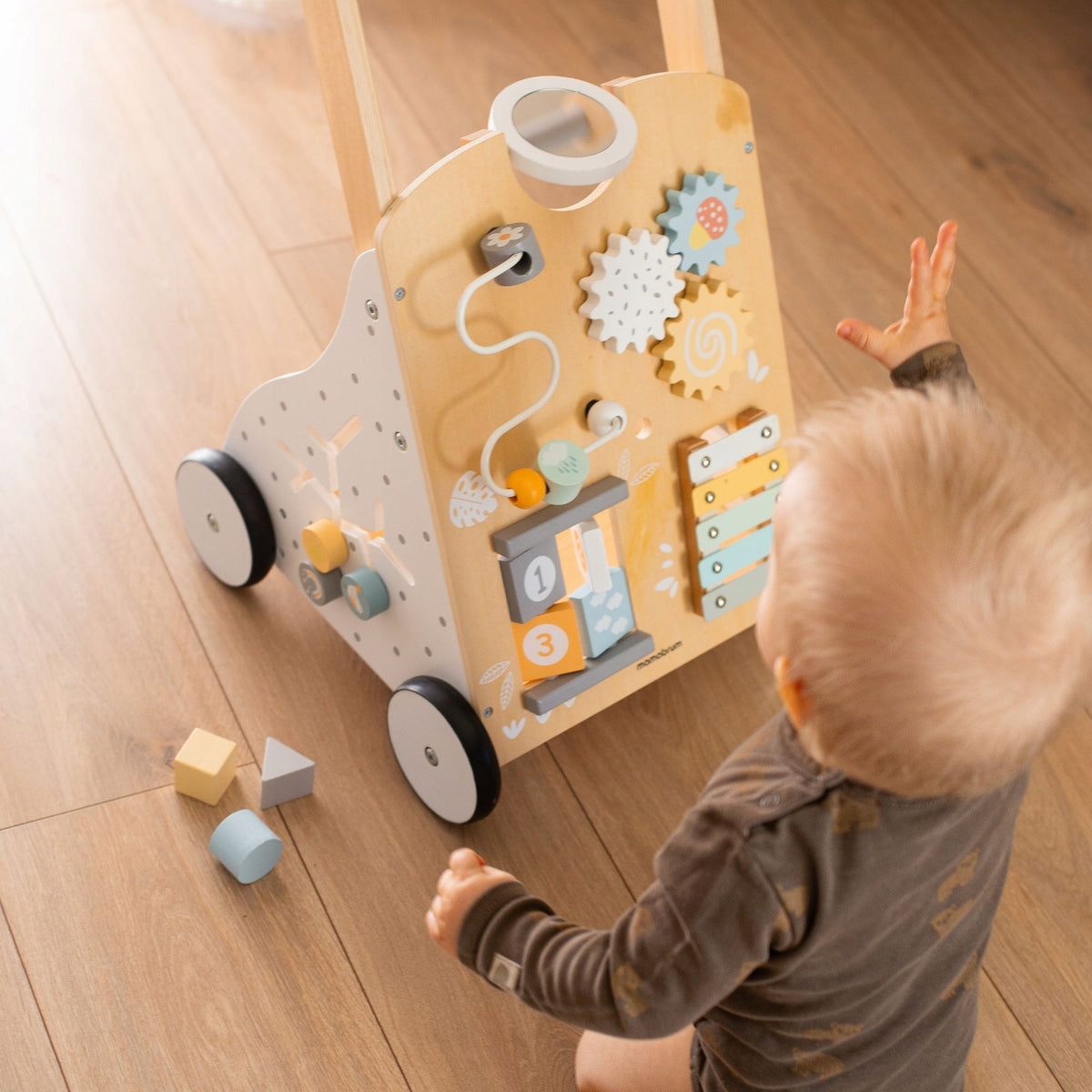 8in1 Wooden Educational Walker / Baby Pusher - Manipulation Board Manufacturer code MAM172 BABY WALKER