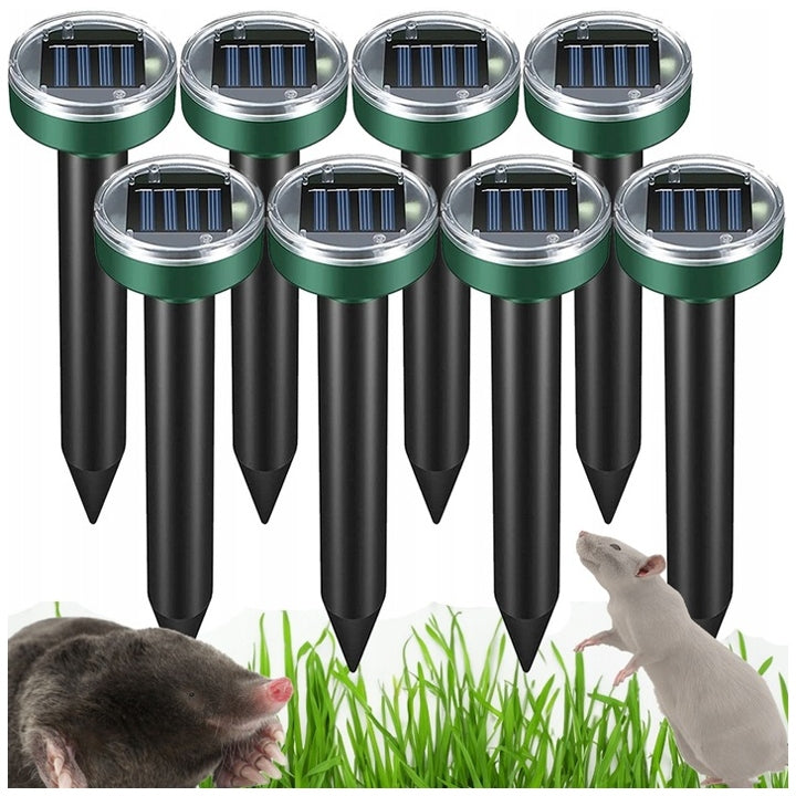 8x POWERFUL SOLAR RODENT VOLES MOLE REPELLENT FOR MOLE MOLES VOLES