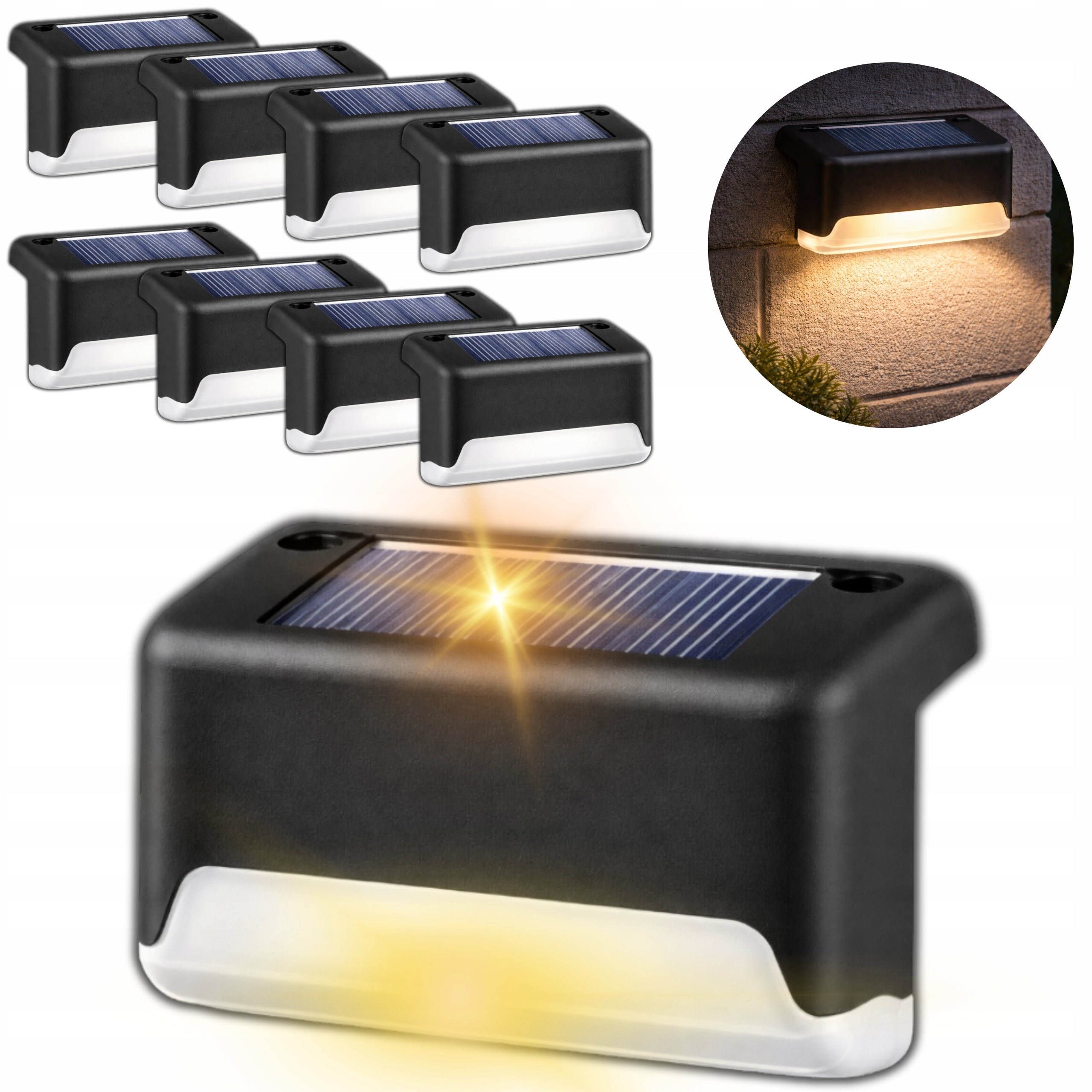 8x SOLAR LAMP FOR STAIRS LED GARDEN LAMPS FOR OUTDOOR TERRACE