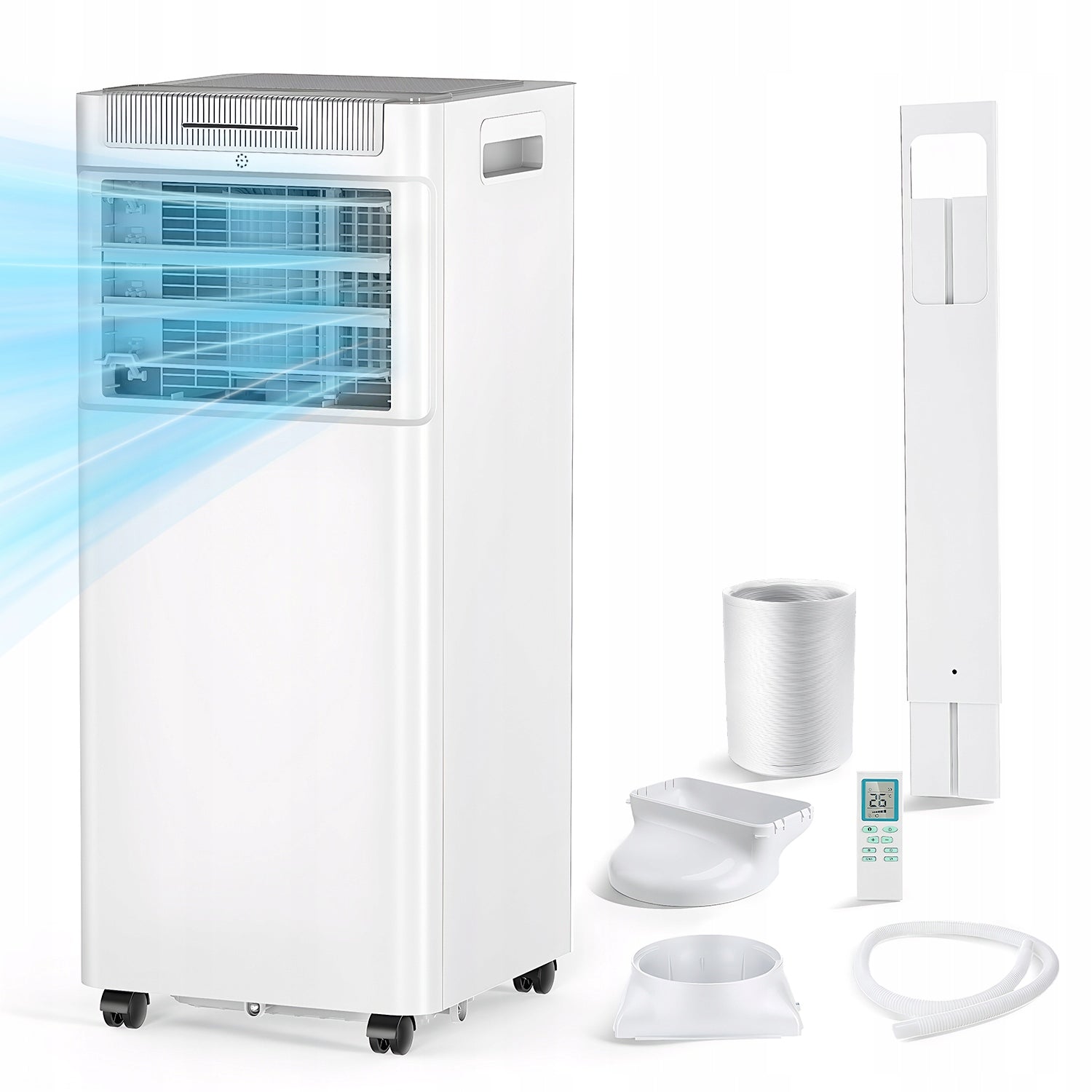 9000BTU KLIMATYZATOR PRZENOŚNY 2050W CICHY 2KW 40m2 PILOT I AKCESORIA