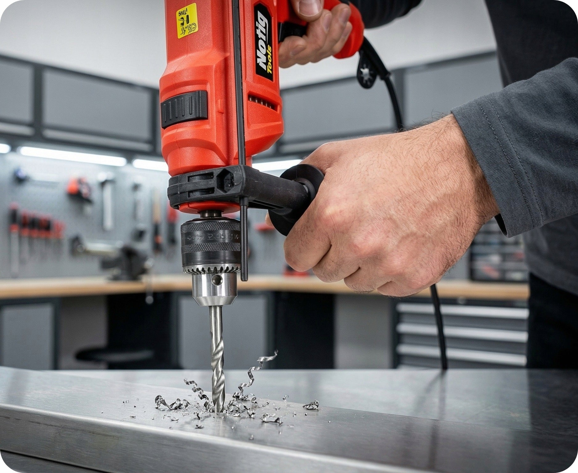 900W Hammer Drill with Variable Speed - Powerful 2-Function Set Brand Notig Tools