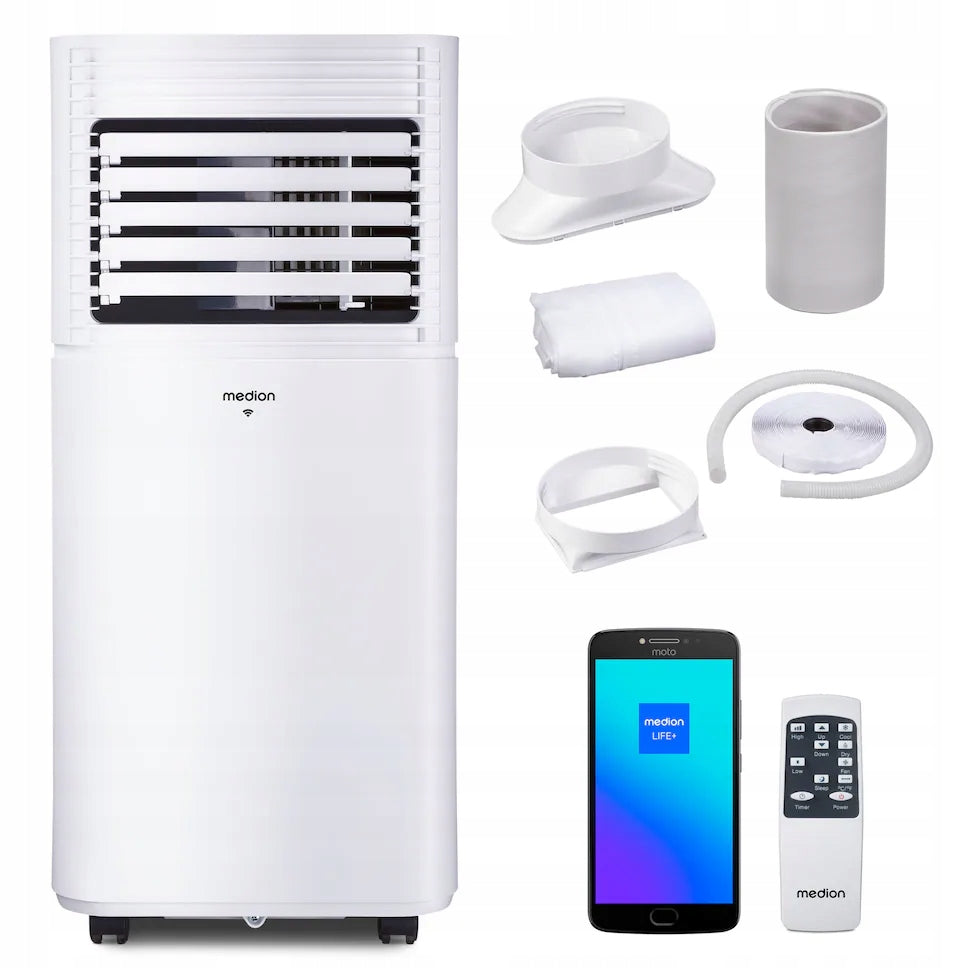 900W SILENT PORTABLE AIR CONDITIONER WITH COMPACT REMOTE CONTROL