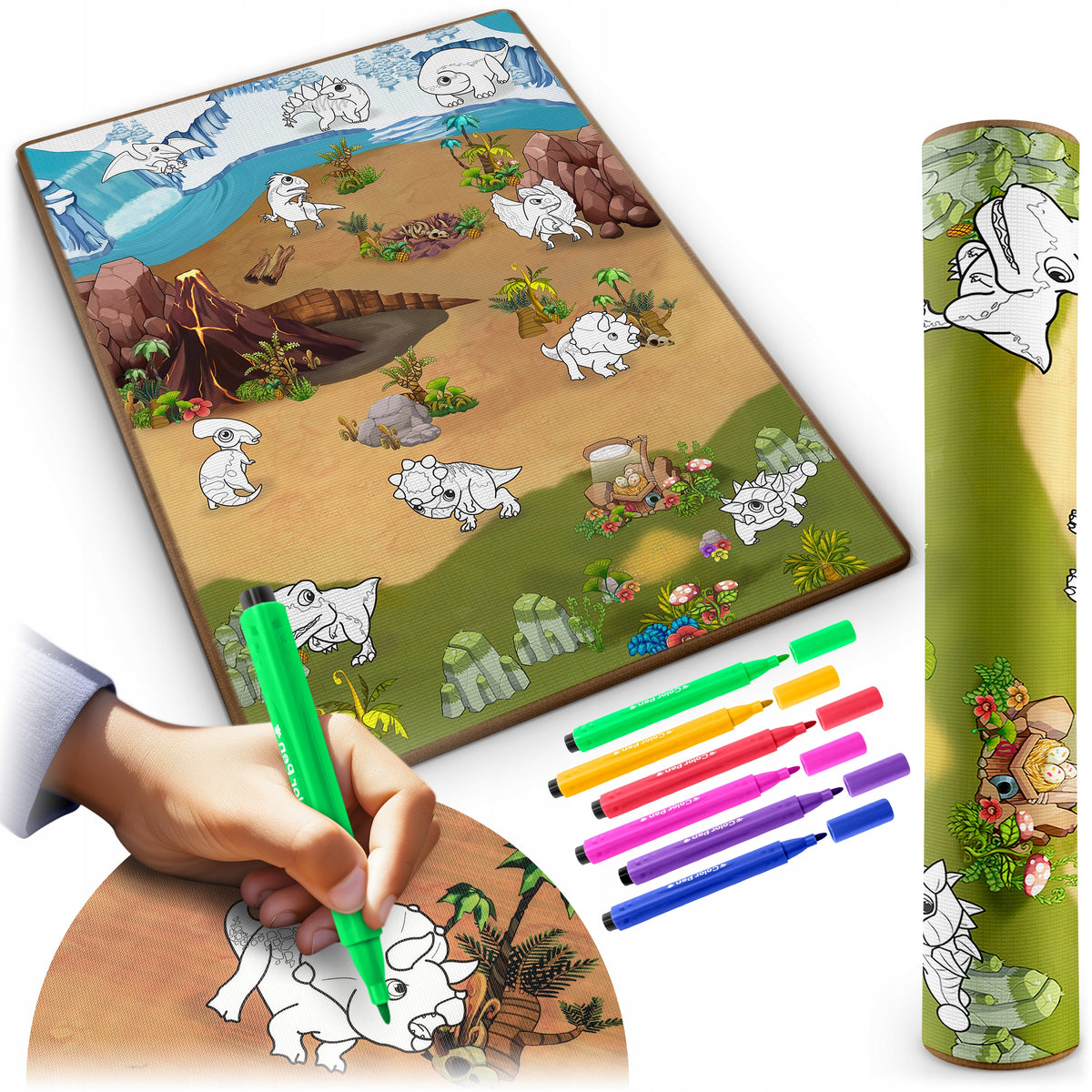 90X120 CM COLORING FOAM MAT FOR KIDS WASHABLE WATERPROOF 2IN1