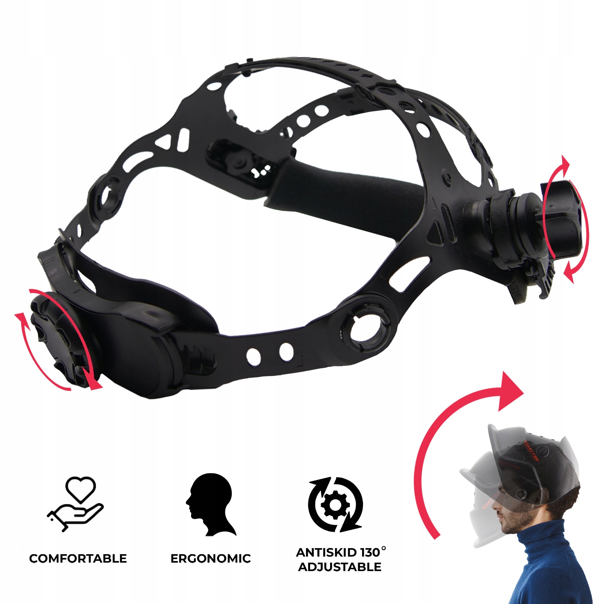 93x43 SELF-TINTING WELDING MASK VISOR +2 batteries 4 glasses Manufacturer code SWH-93/3